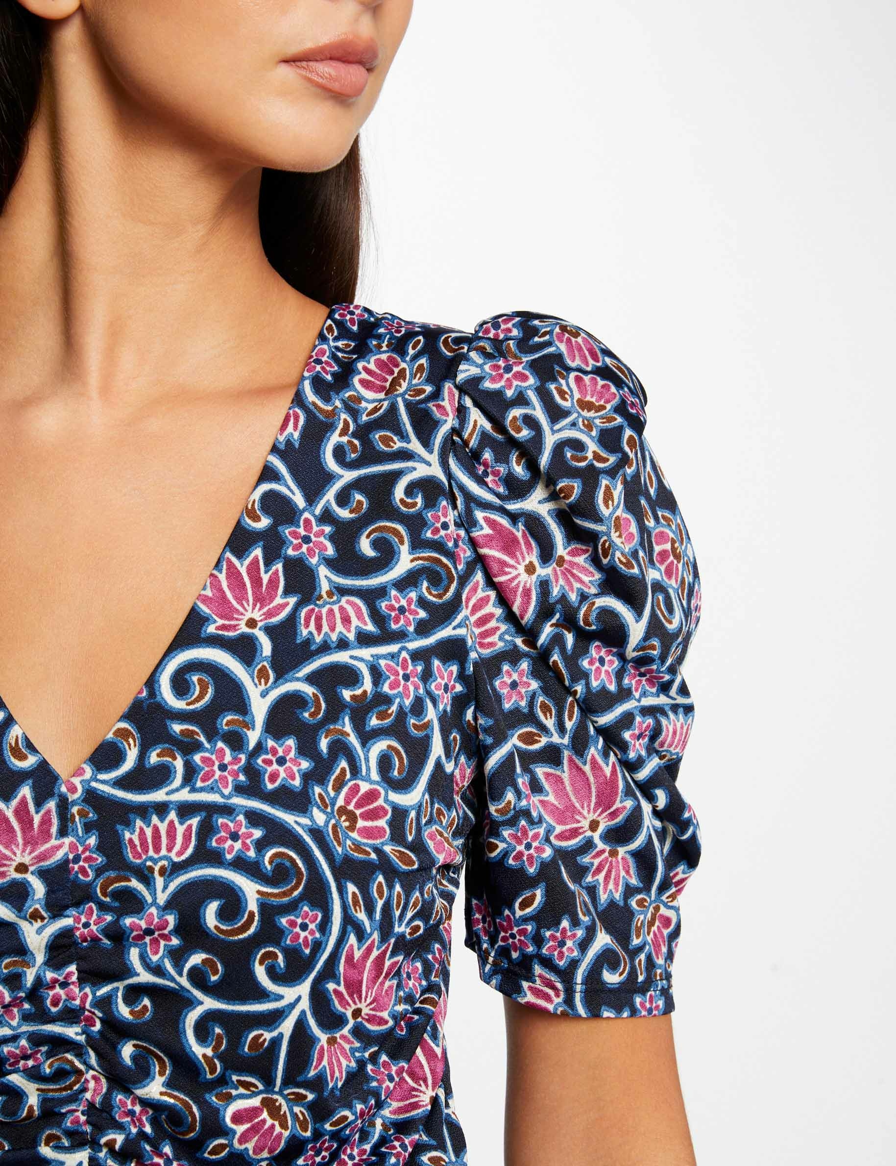t shirt manches courtes imprime floral multico femme T-shirt manches courtes imprimé floral multico femme