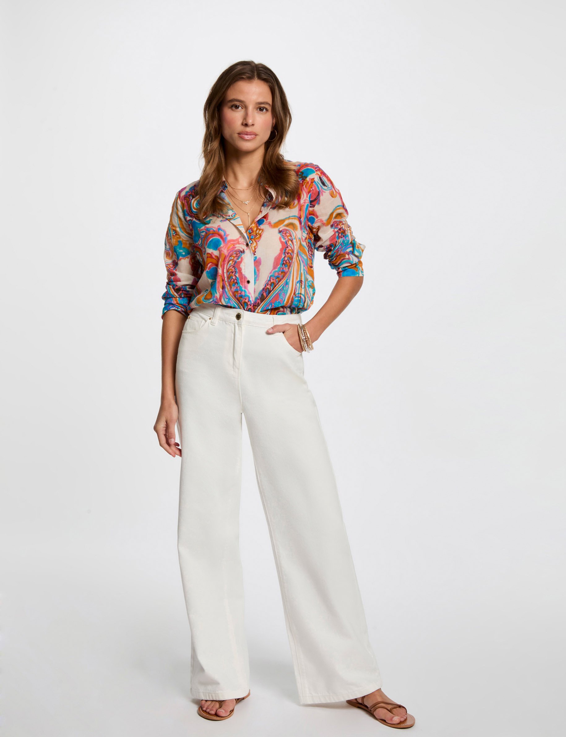 chemise manches longues multicolore femme Chemise manches longues multicolore femme