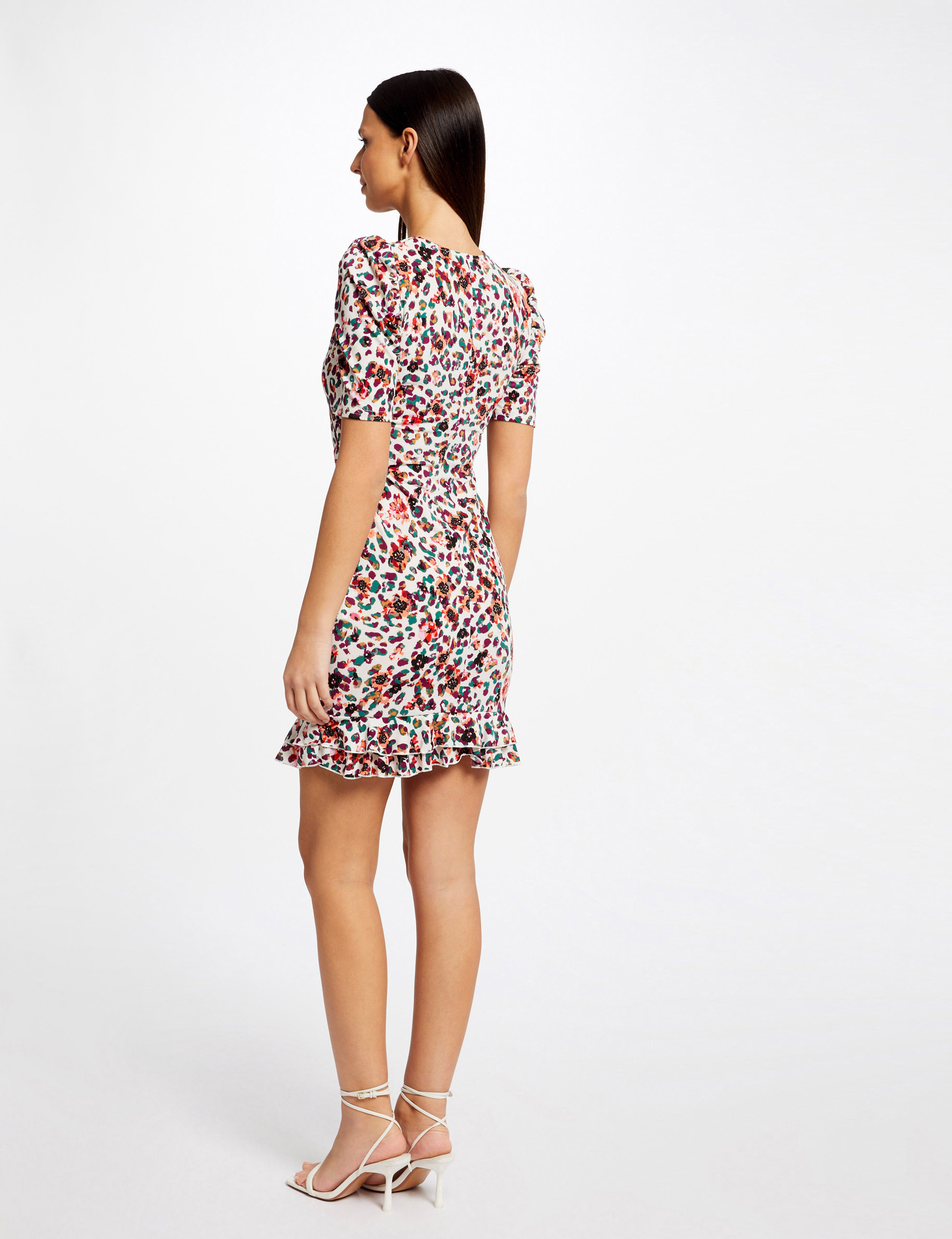 Robe ajustée froncée imprimé floral multico femme Robe ajustée froncée imprimé floral multico femme