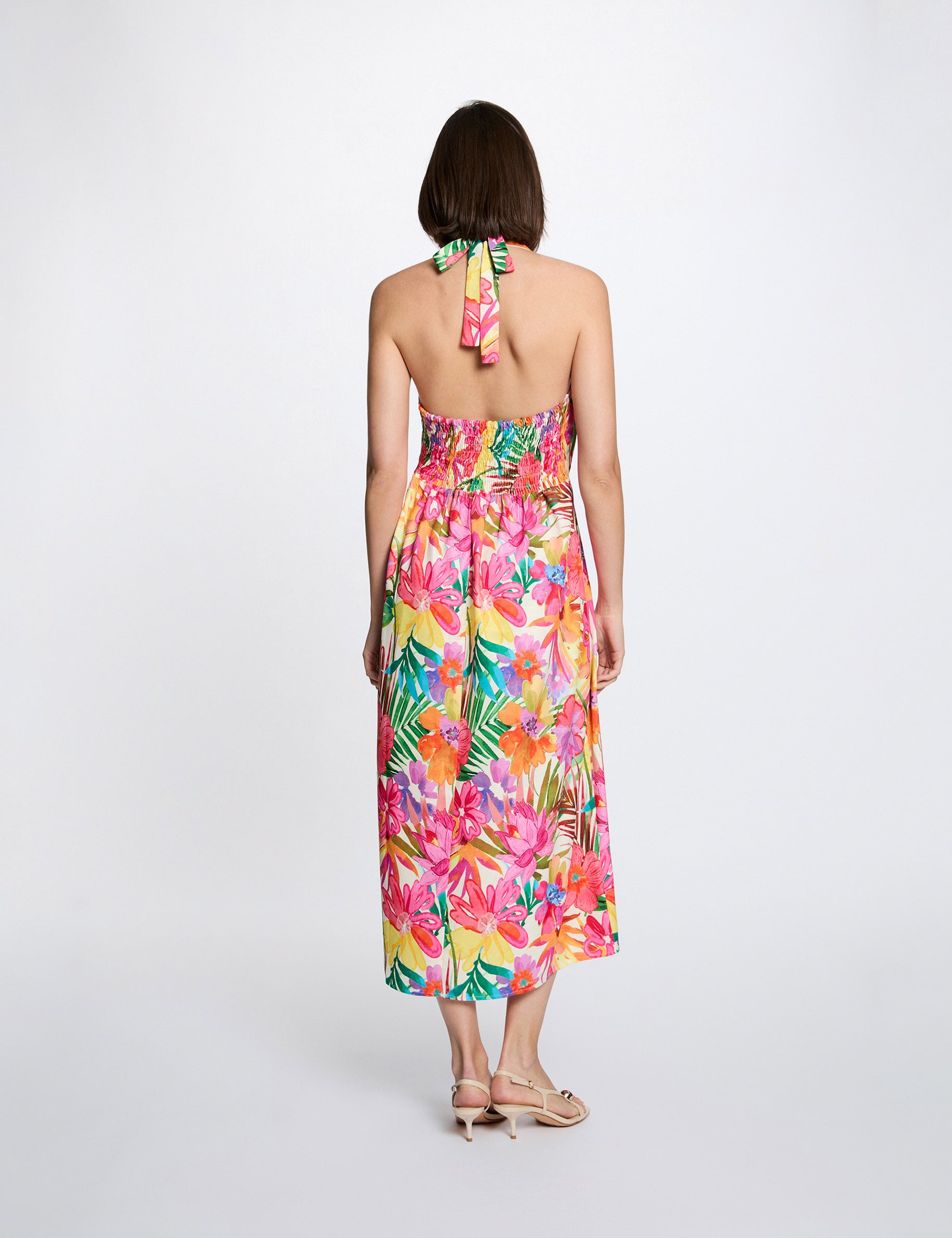 Robe fluide &agrave; motifs multicolore femme