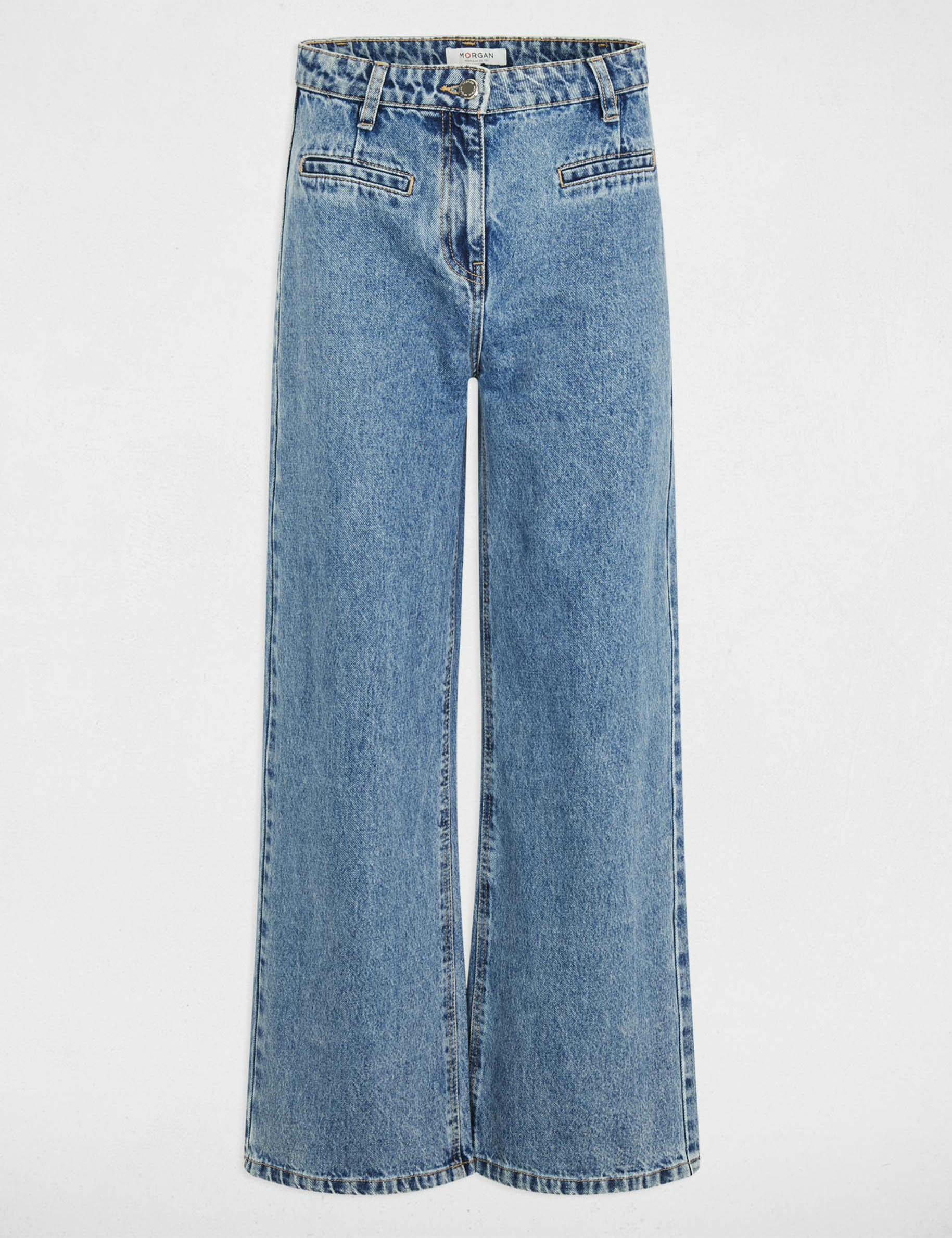 Jeans jambe large denim double stone femme