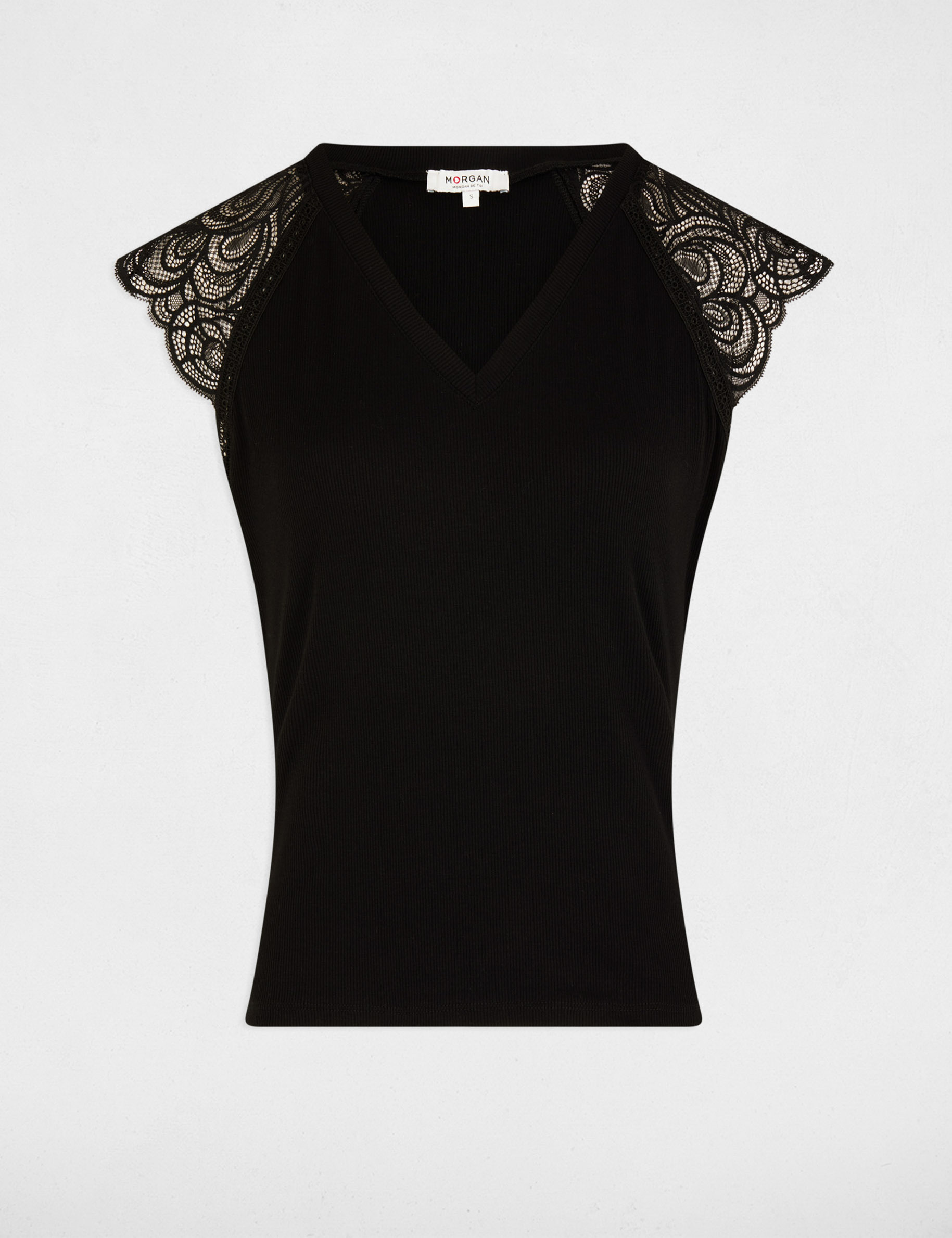 T-shirt manches courtes noir femme