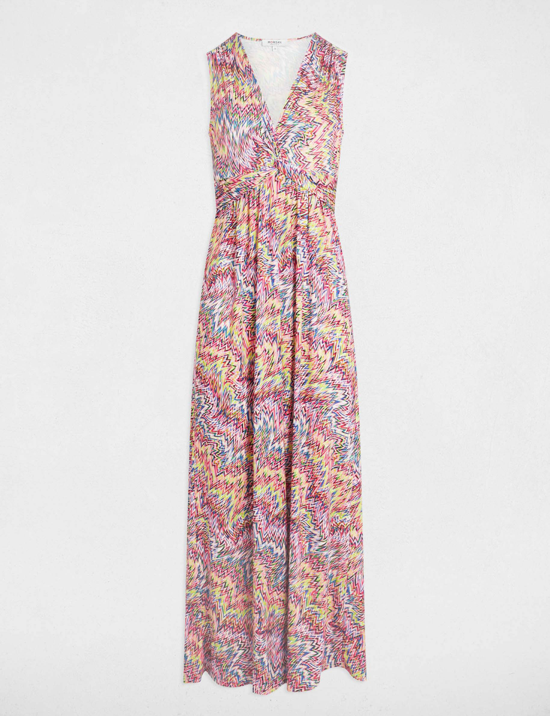 robe longue droite imprimee multicolore femme Robe longue droite imprimée multicolore femme