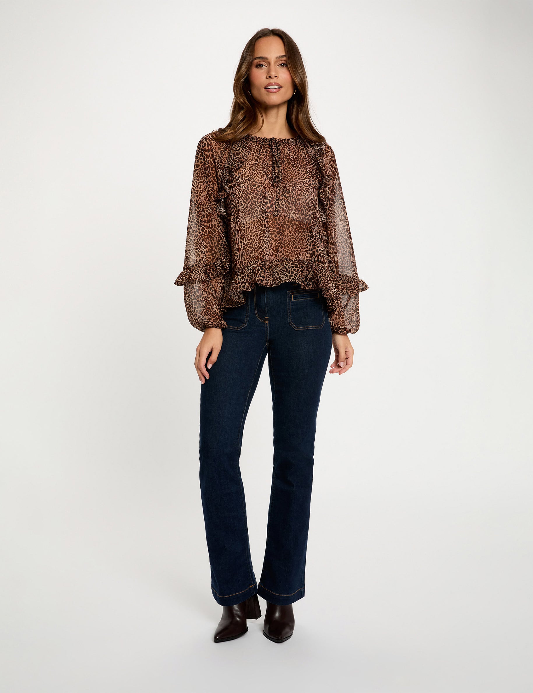Blouse ajust&eacute;e col v multicolore femme
