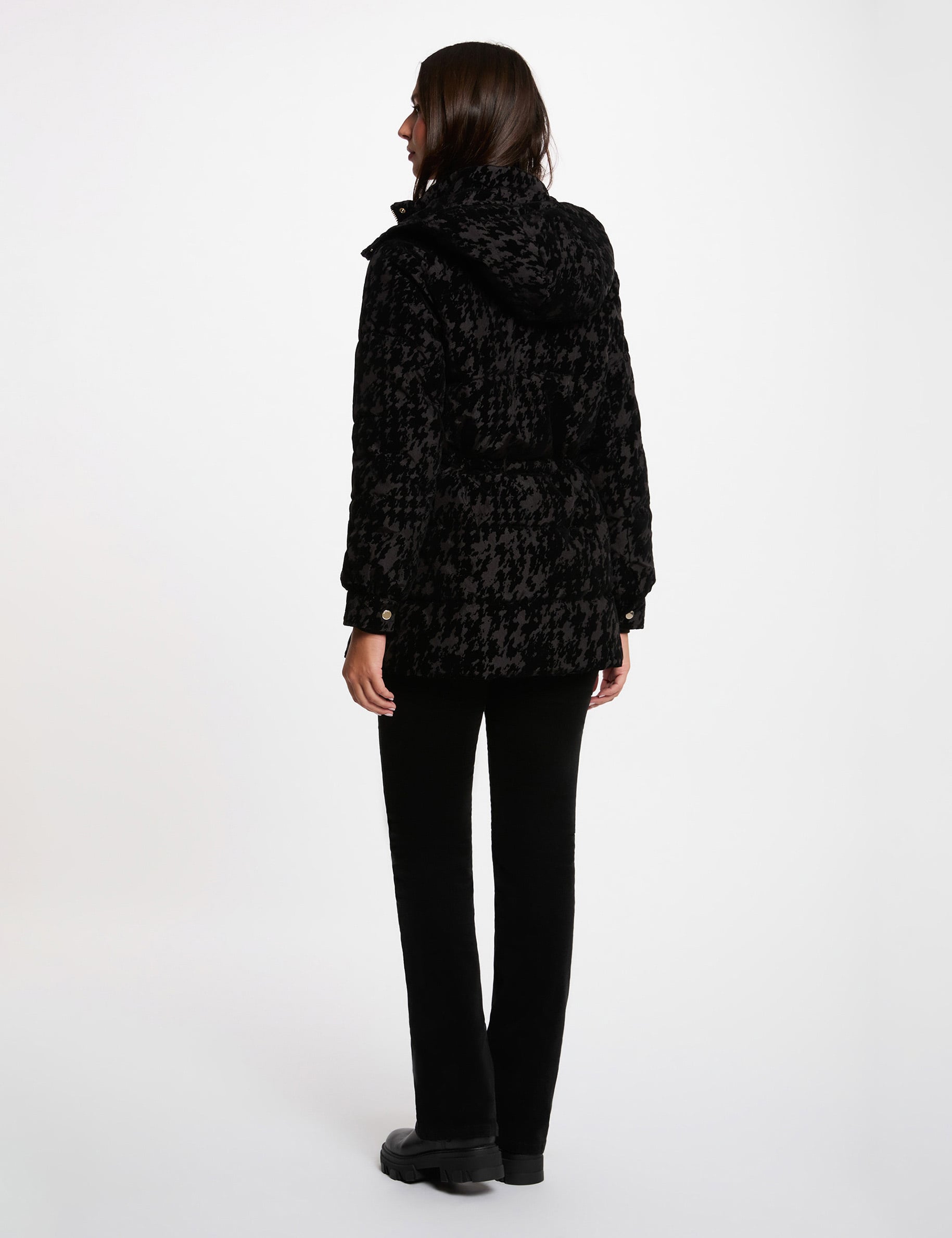 Doudoune velours noir femme