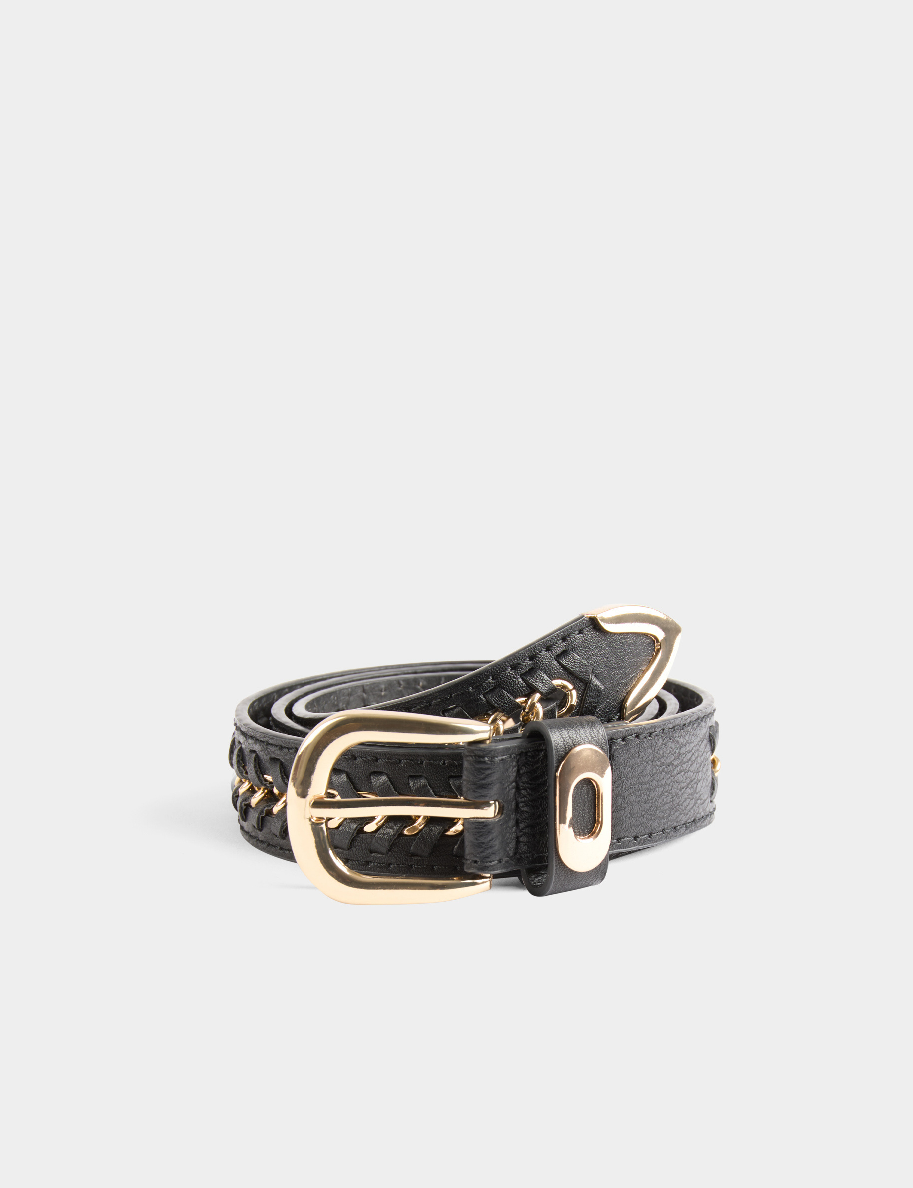 ceinture details chaines noir femme Ceinture détails chaînes noir femme