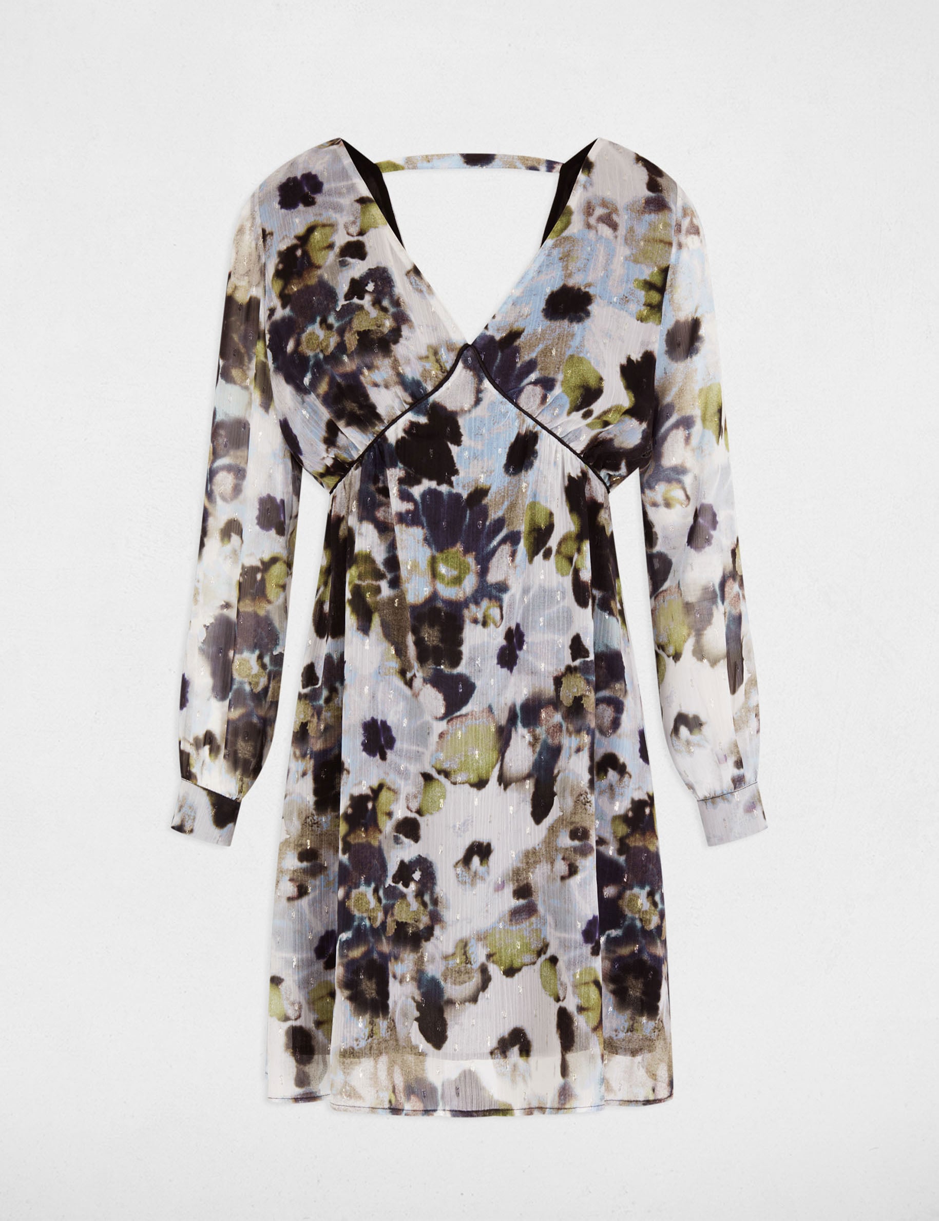 Robe courte droite imprim&eacute;e multico femme