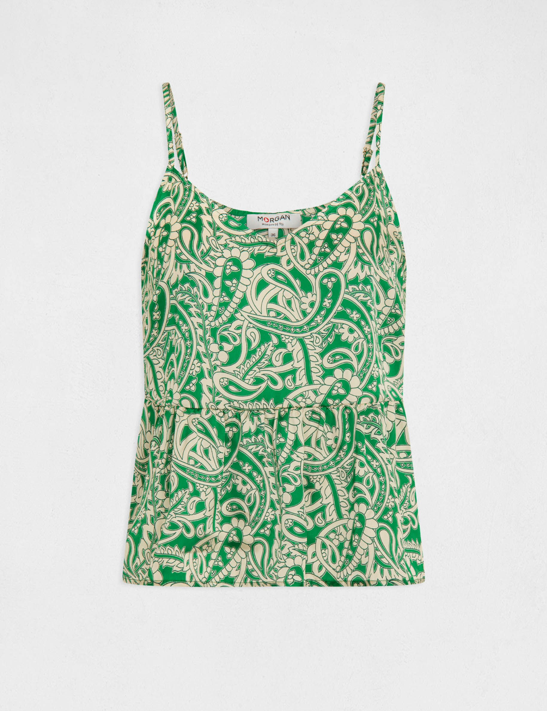 blouse bretelles fines imprime cachemire multico femme Blouse bretelles fines imprimé cachemire multico femme