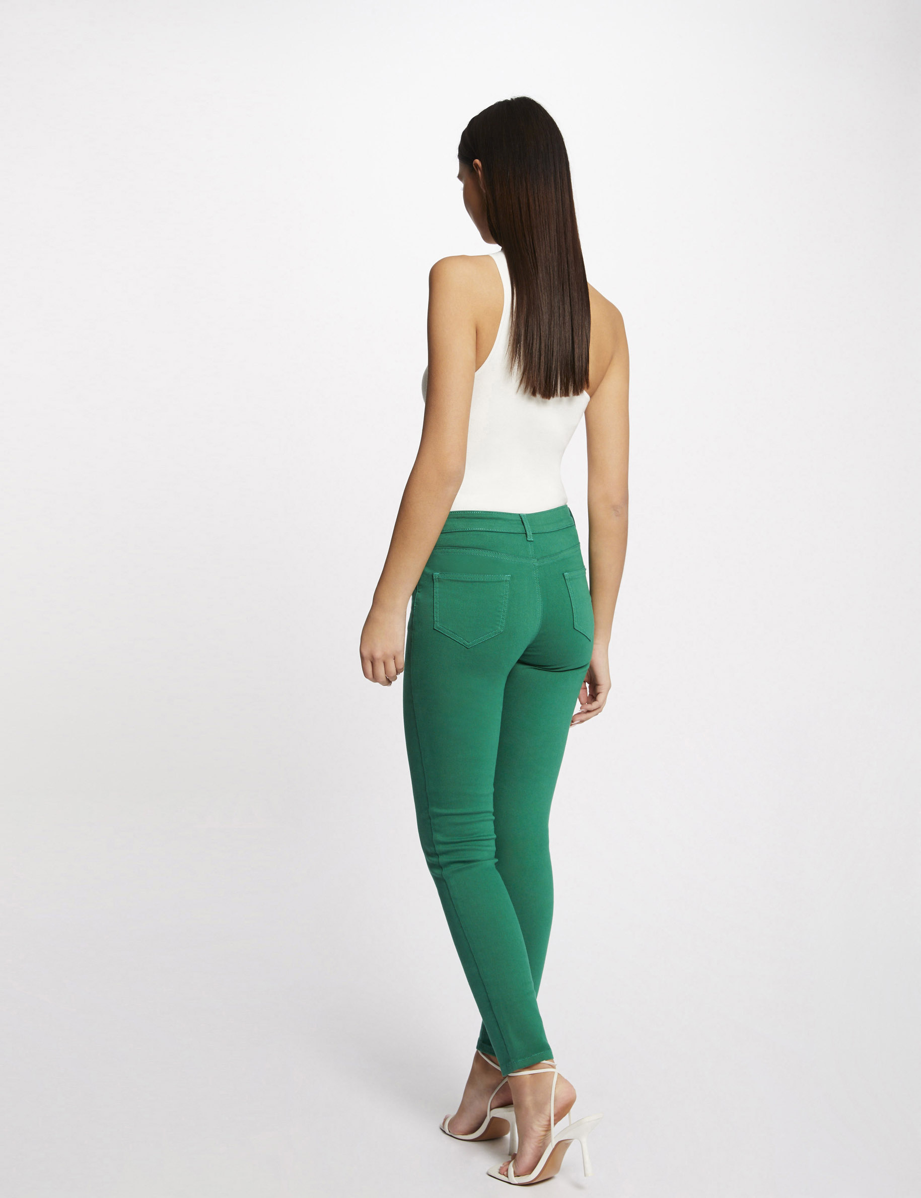 pantalon skinny taille basse vert femme Pantalon skinny taille basse vert femme