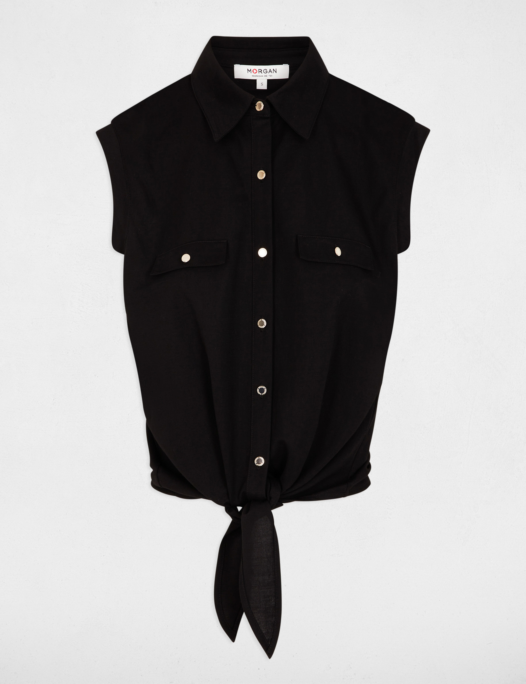 Blouse sans manches noir femme
