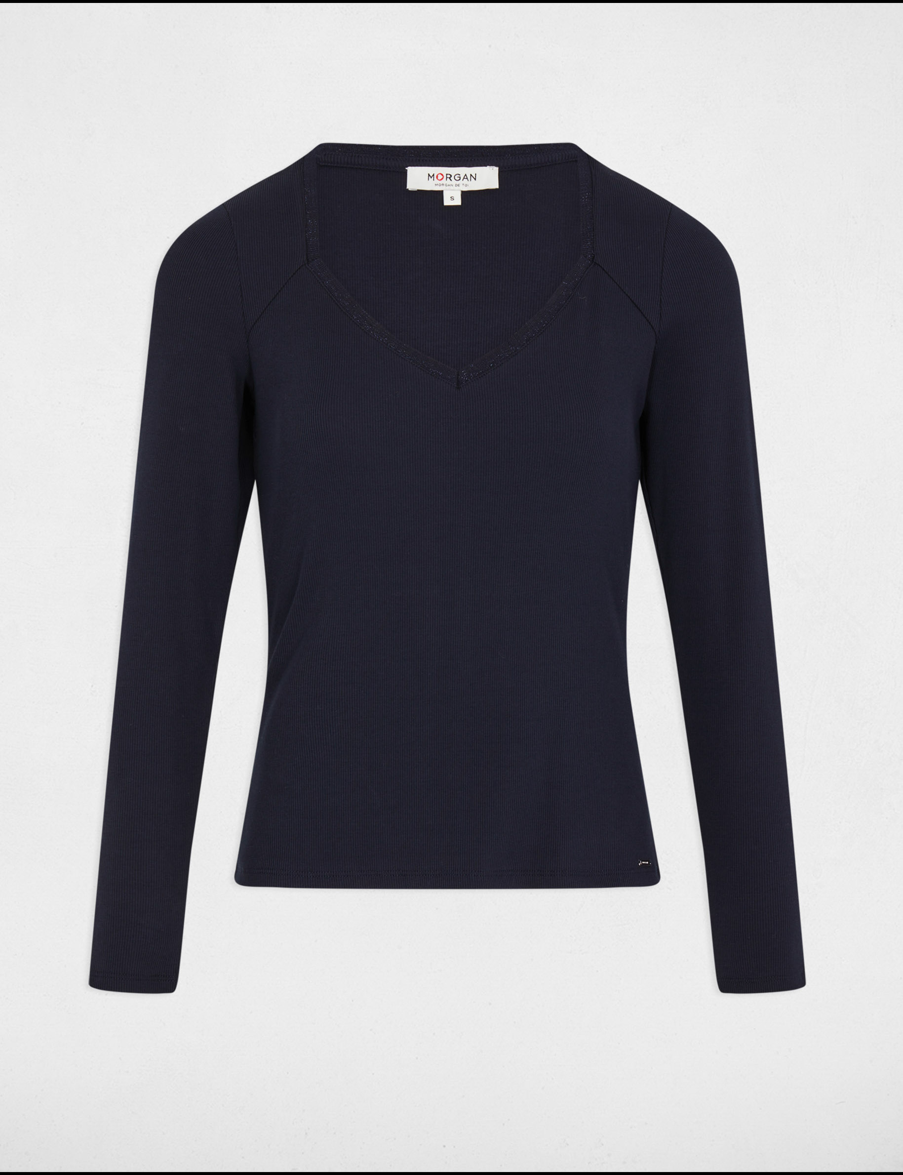 t shirt manches longues bleu marine femme T-shirt manches longues bleu marine femme