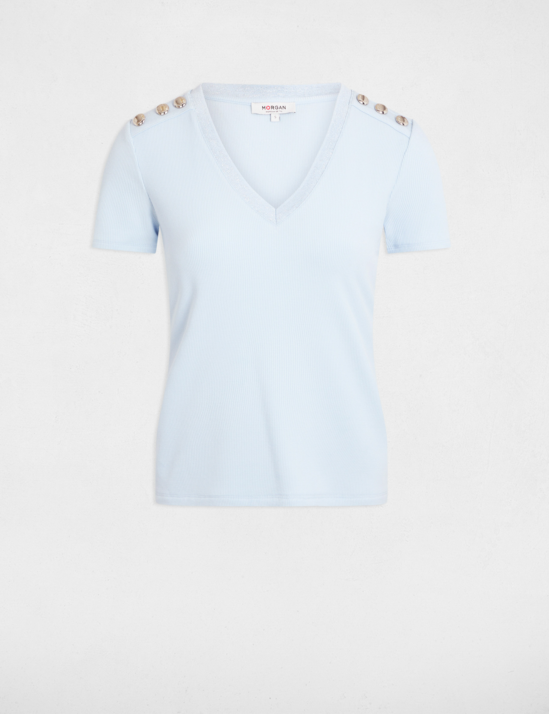 t shirt manches courtes bleu ciel femme T-shirt manches courtes bleu ciel femme
