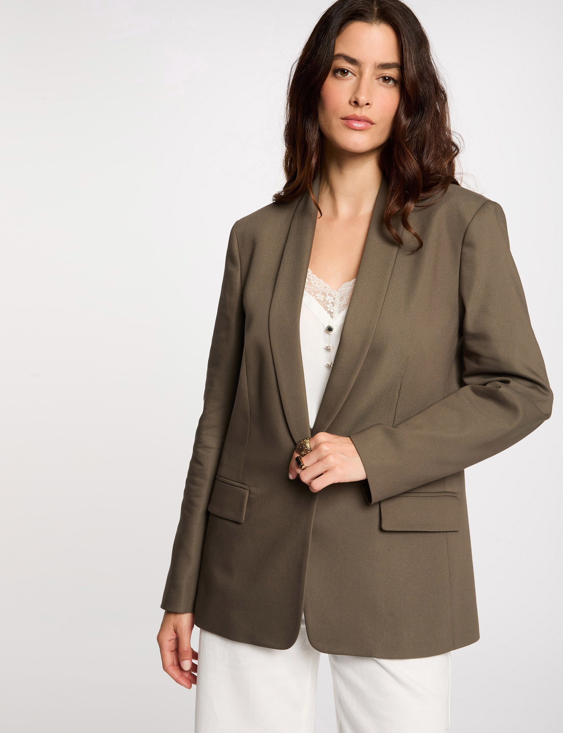 Veste Courte Femme Kaki – Taille S – Style Casual Et Confortable