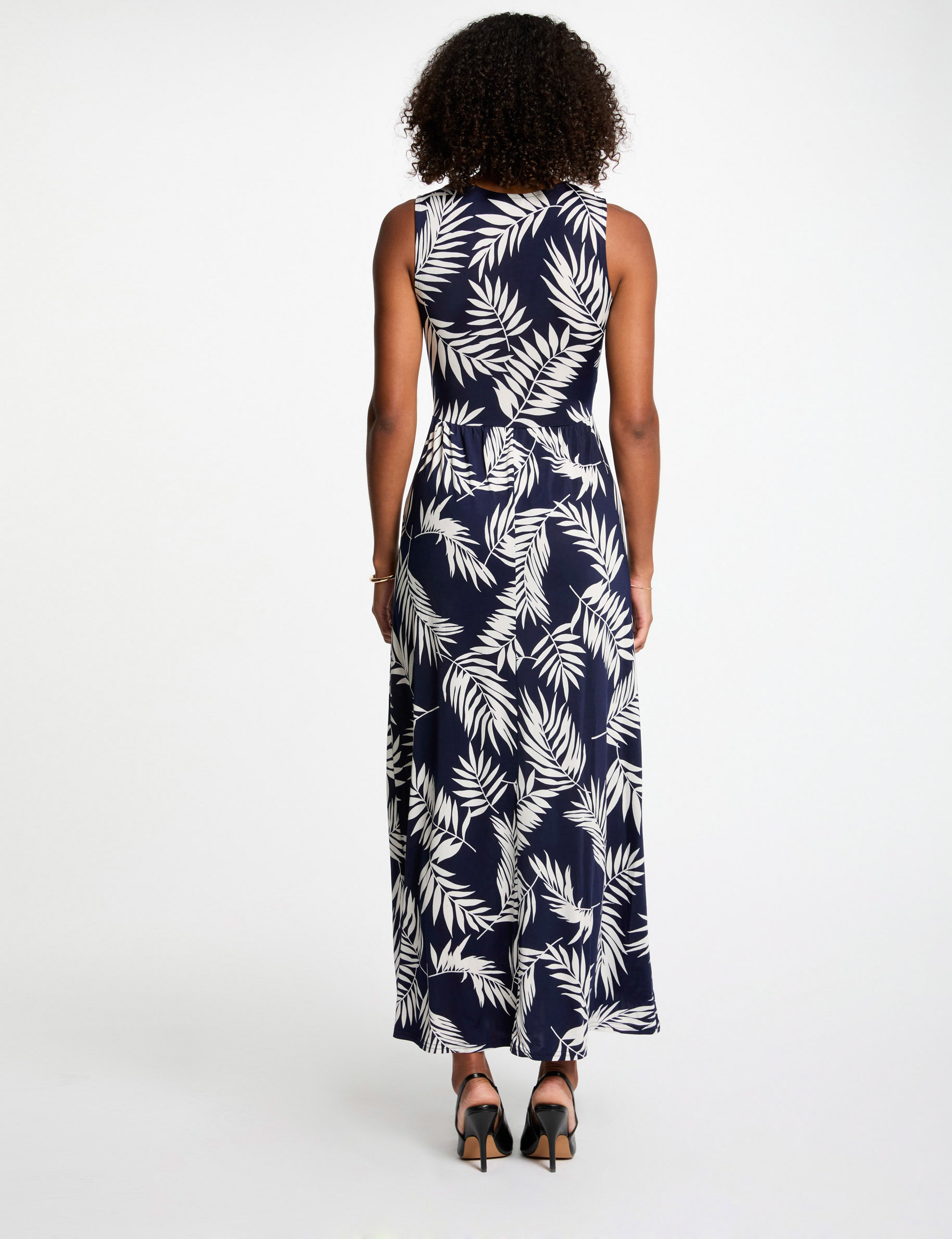 Robe longue droite imprim&eacute;e multicolore femme