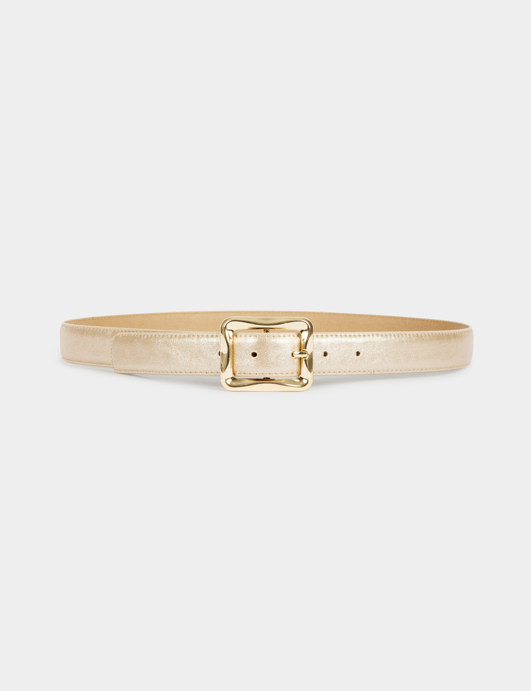 Ceinture fine boucle beige femme
