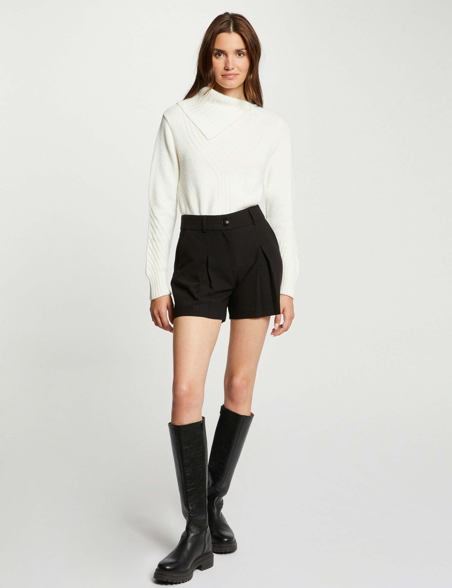 Pull Col Roulé Polyester Pull Femme Ample Tricoté - Col Roulé Manches Longues Confortable Vêtement Chaud Femme Décontracté