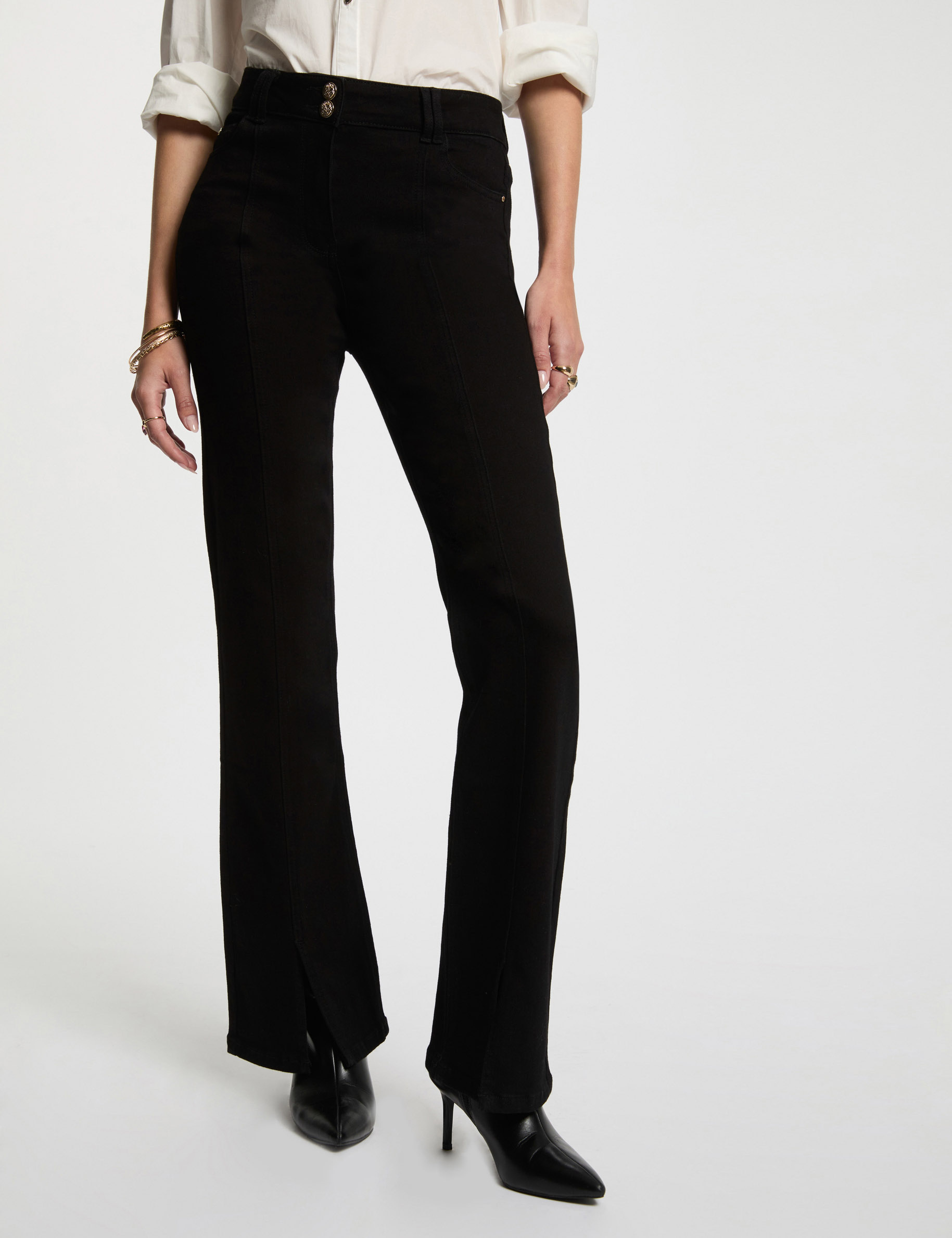 jeans bootcut avec fentes noir femme Jeans bootcut avec fentes noir femme