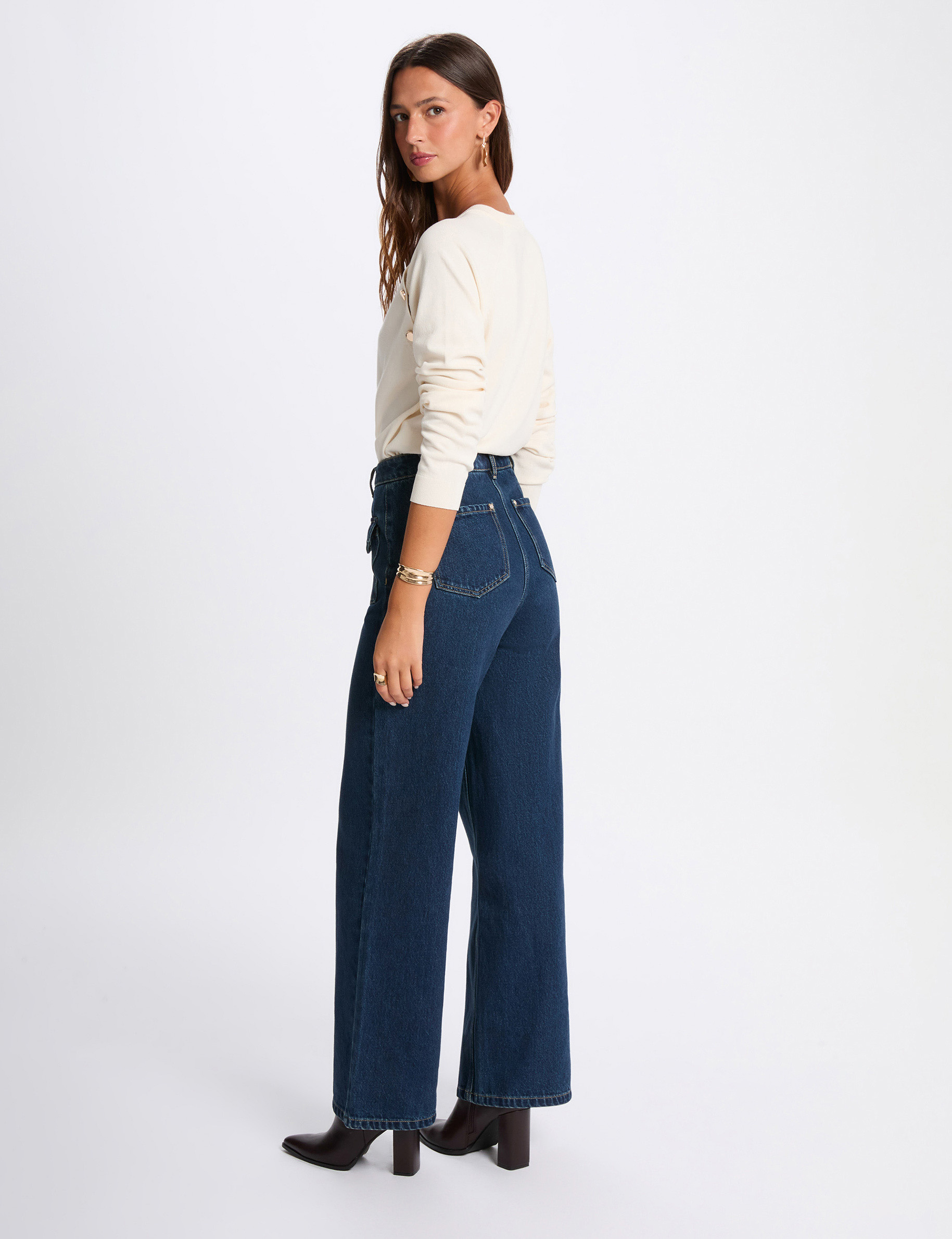 Pull fin ajust&eacute; ivoire femme