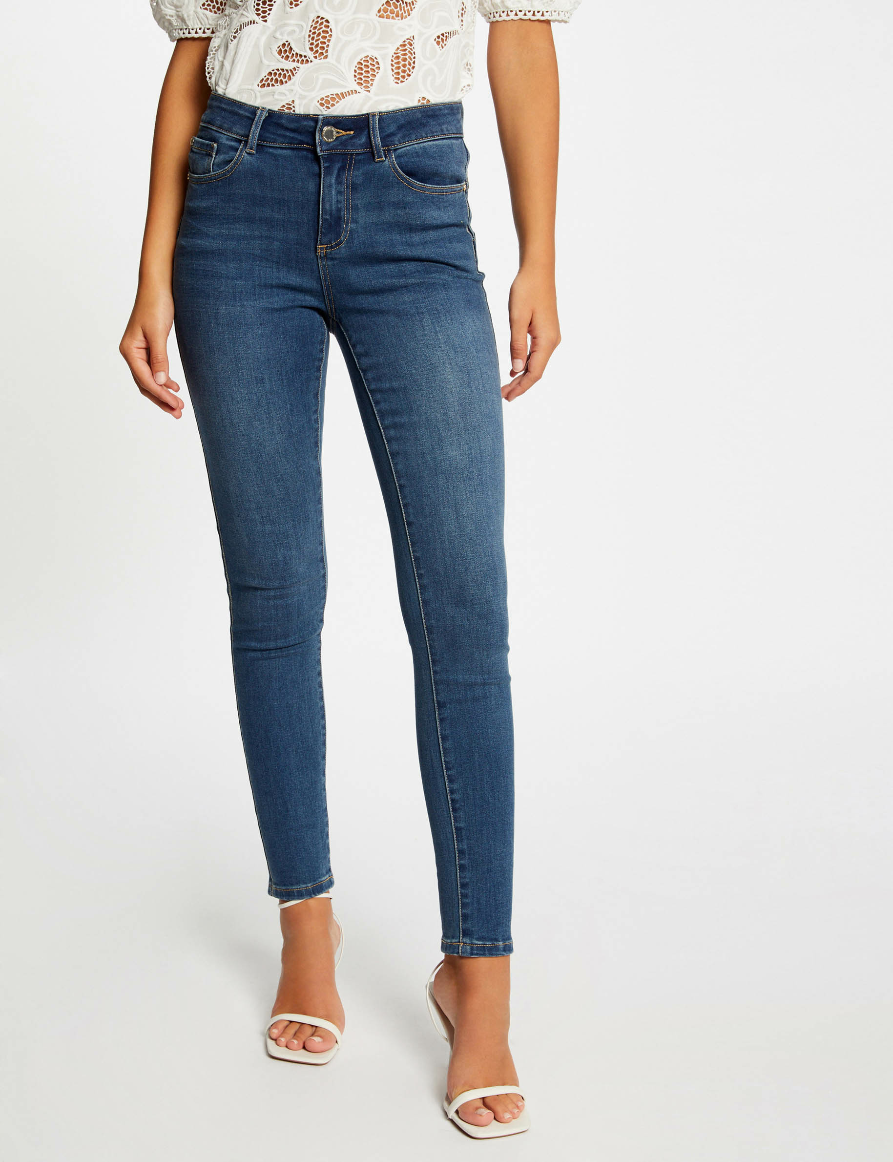 jeans slim avec liseres metallises jean stone femme Jeans slim avec liserés métallisés jean stone femme