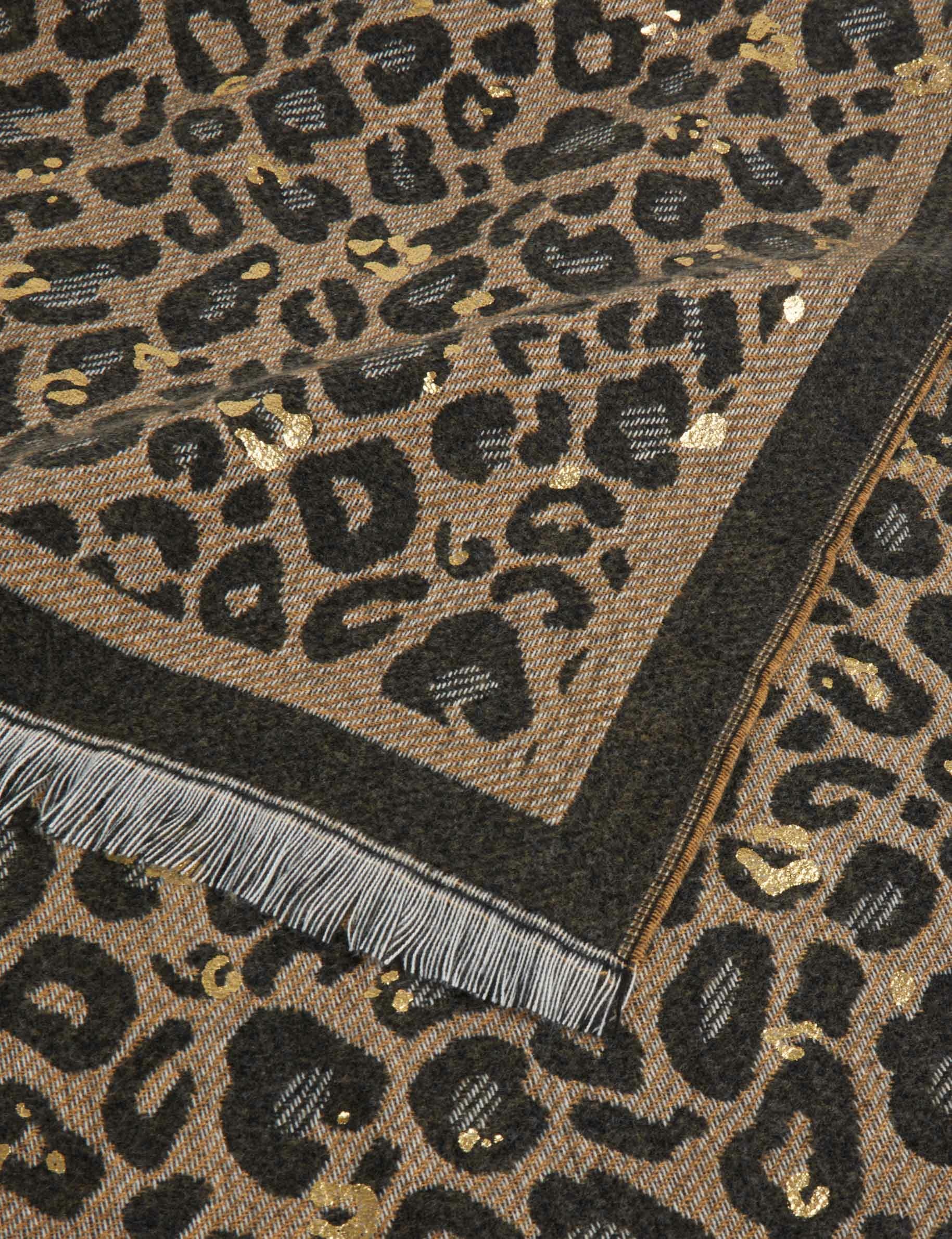 echarpe imprime leopard noir femme Écharpe imprimé léopard noir femme