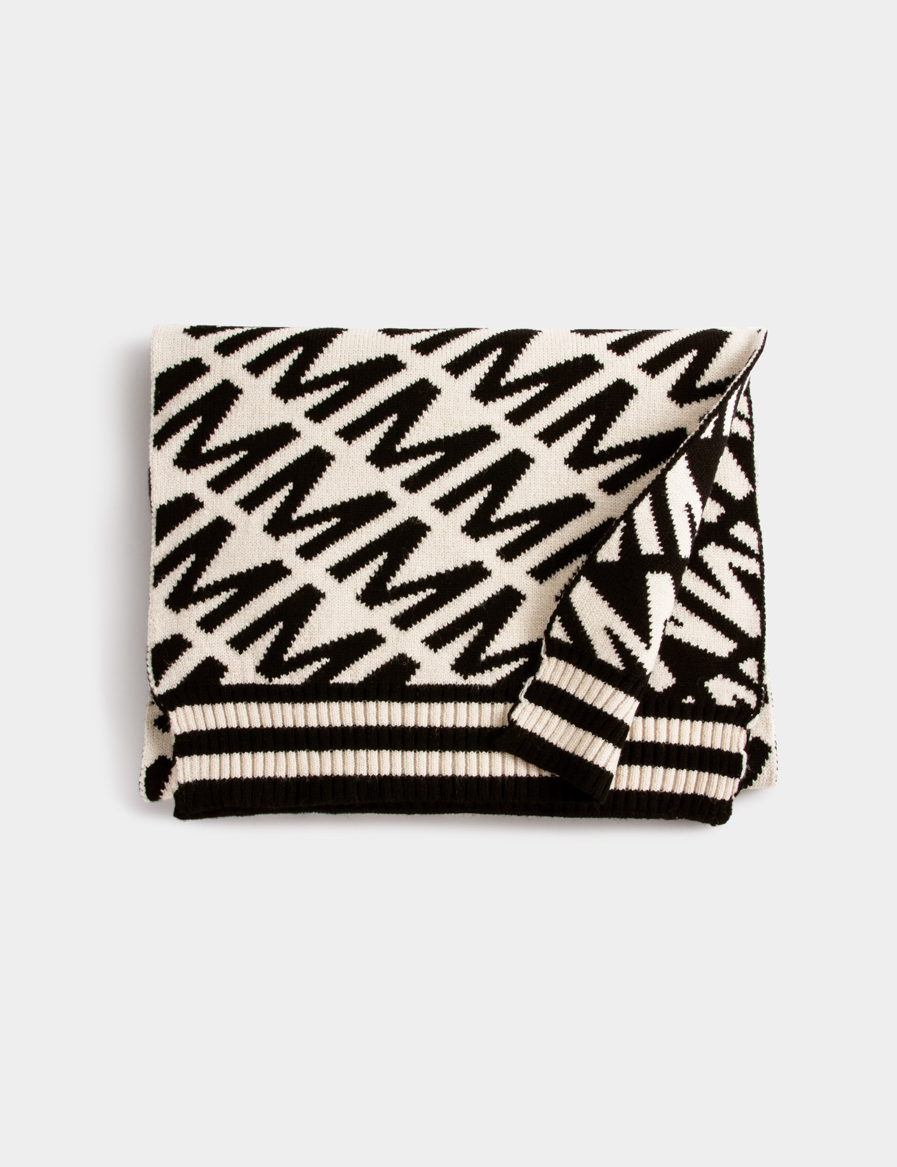 Écharpe imprimé monogramme noir femme