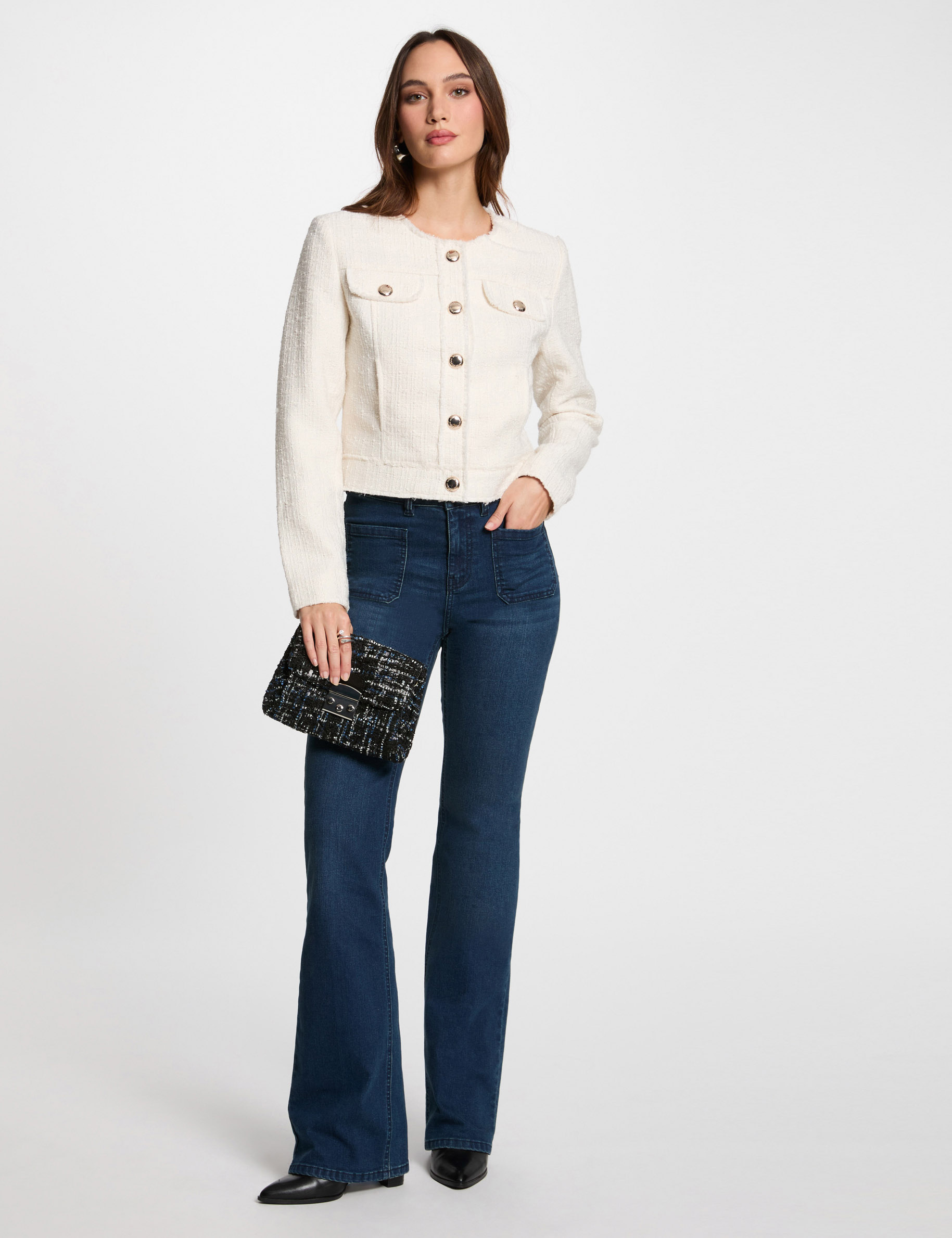 veste courte tweed ivoire femme Veste courte tweed ivoire femme