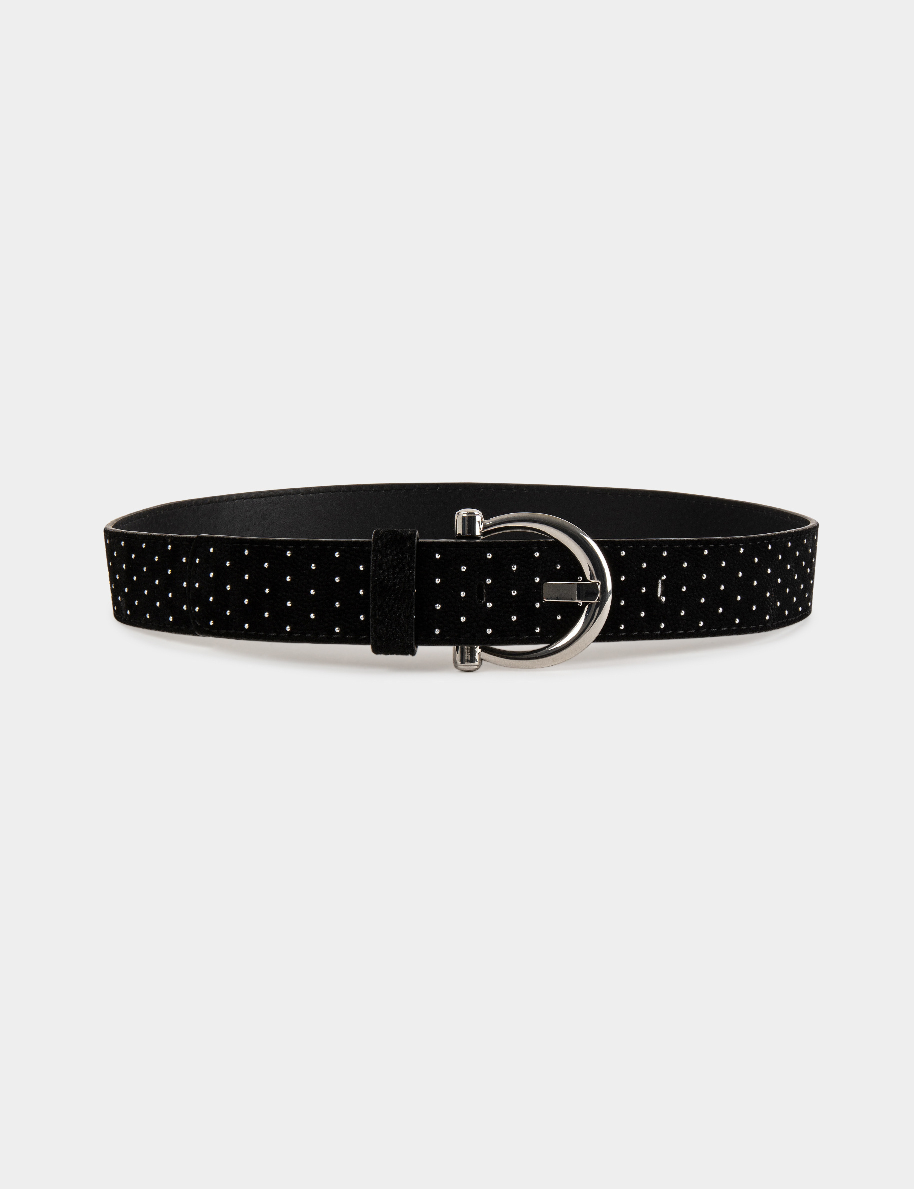 Ceinture velours avec clous noir femme