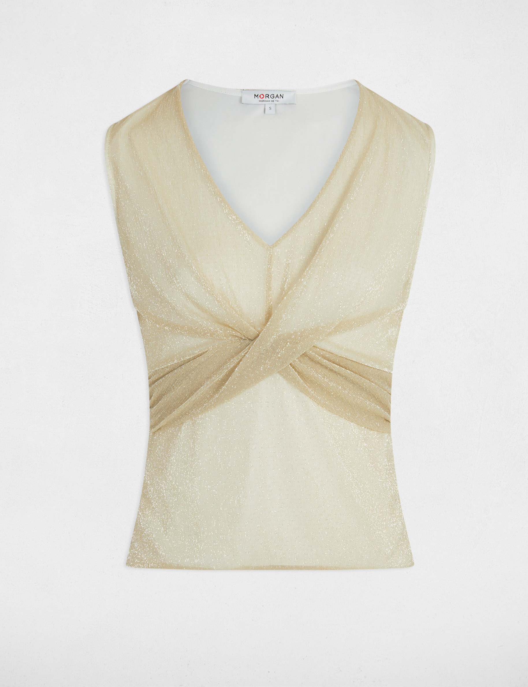 Débardeur En Soie Pure De Ville - Jaune Or - Taille 4XL - Occasion Très Bon état