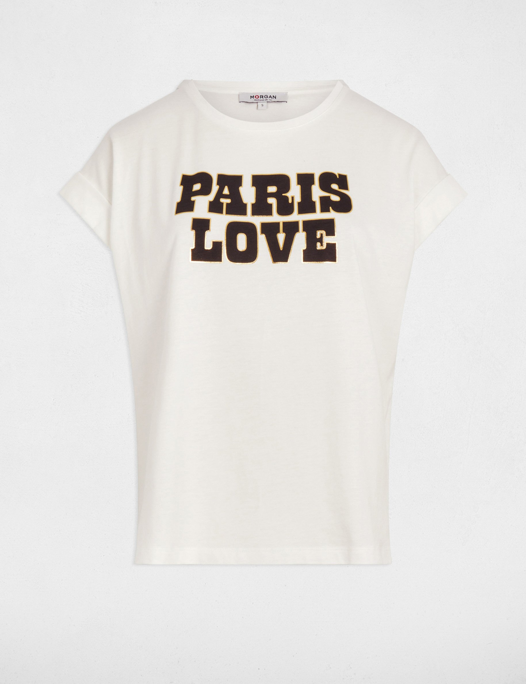 t shirt a inscription blanc femme T-shirt à inscription blanc femme
