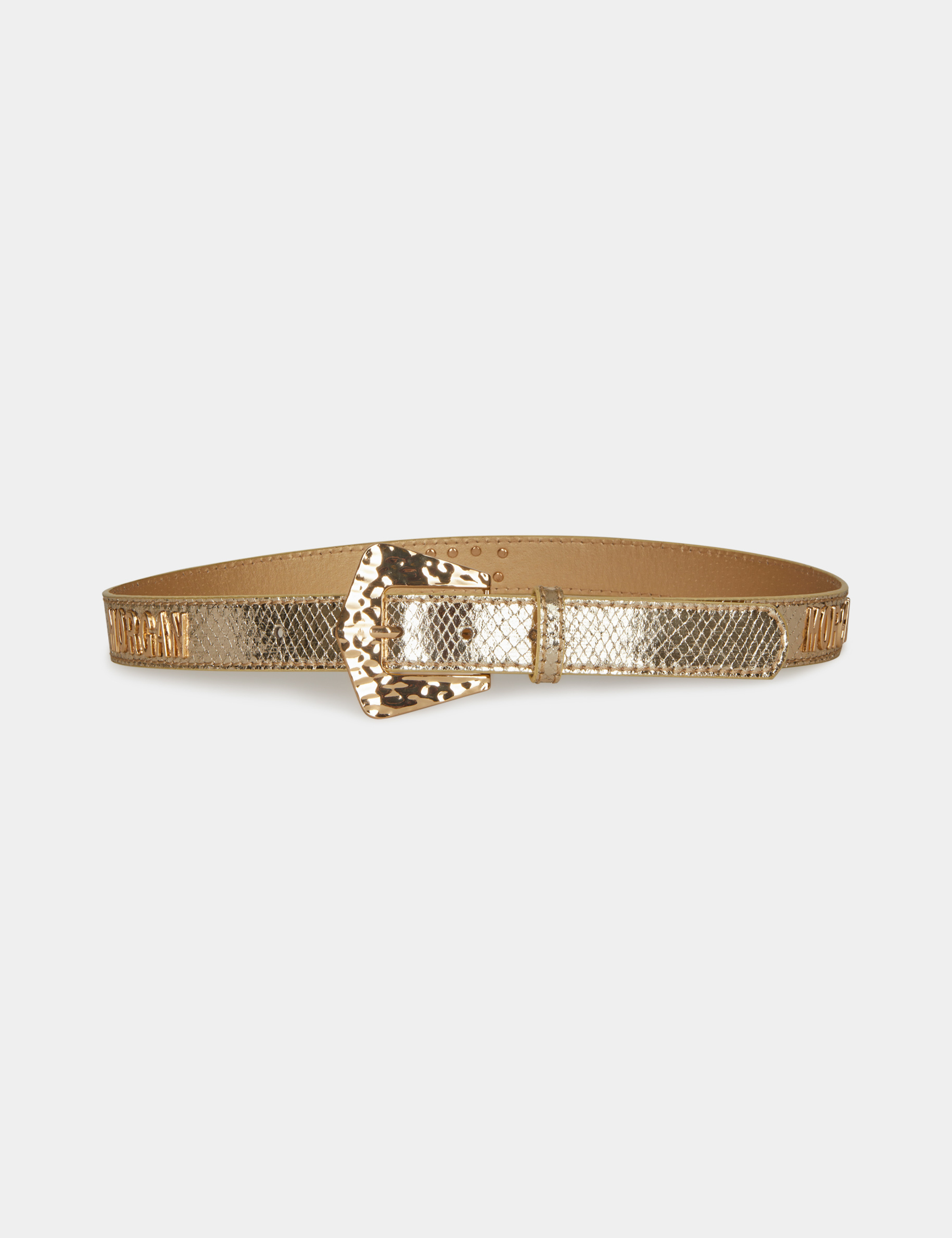 Ceinture « MORGAN » aspect python dore femme