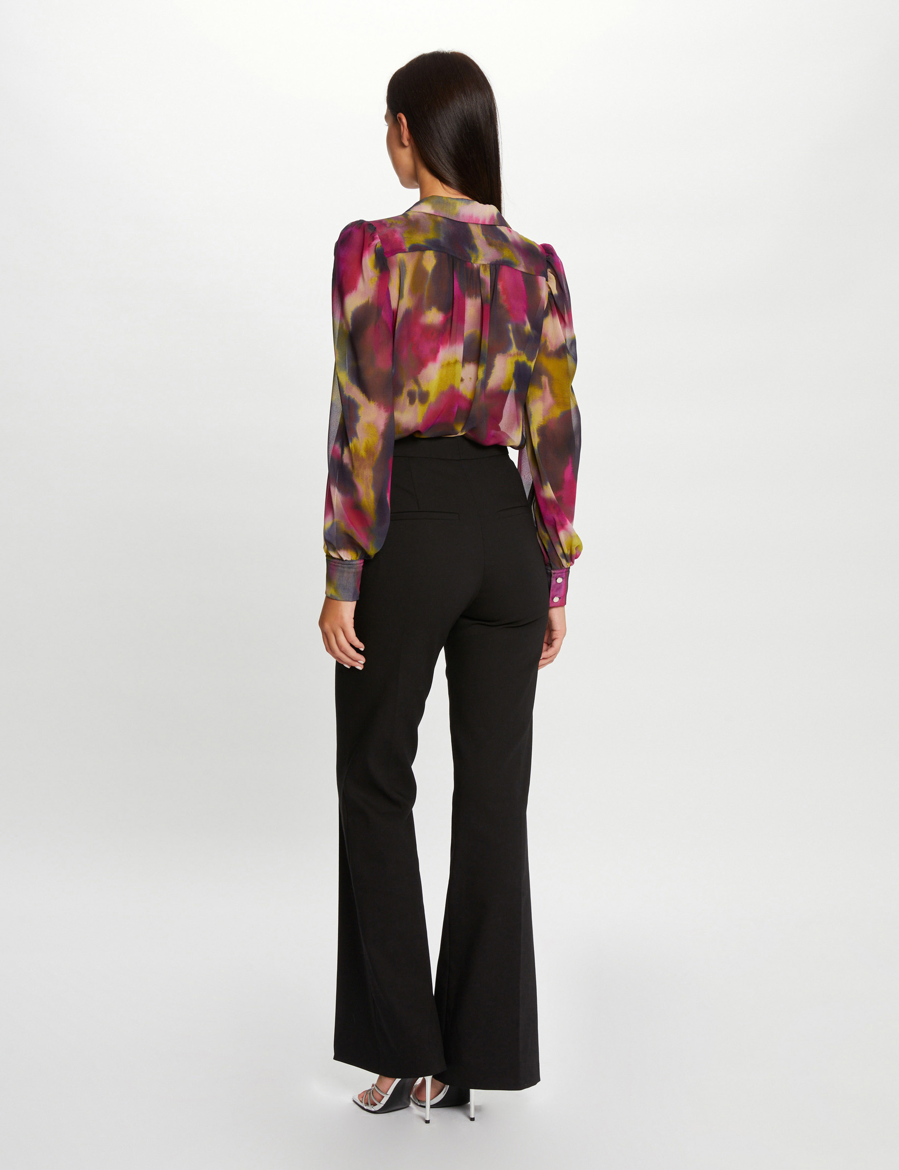 pantalon city flare a pinces noir femme Pantalon city flare à pinces noir femme