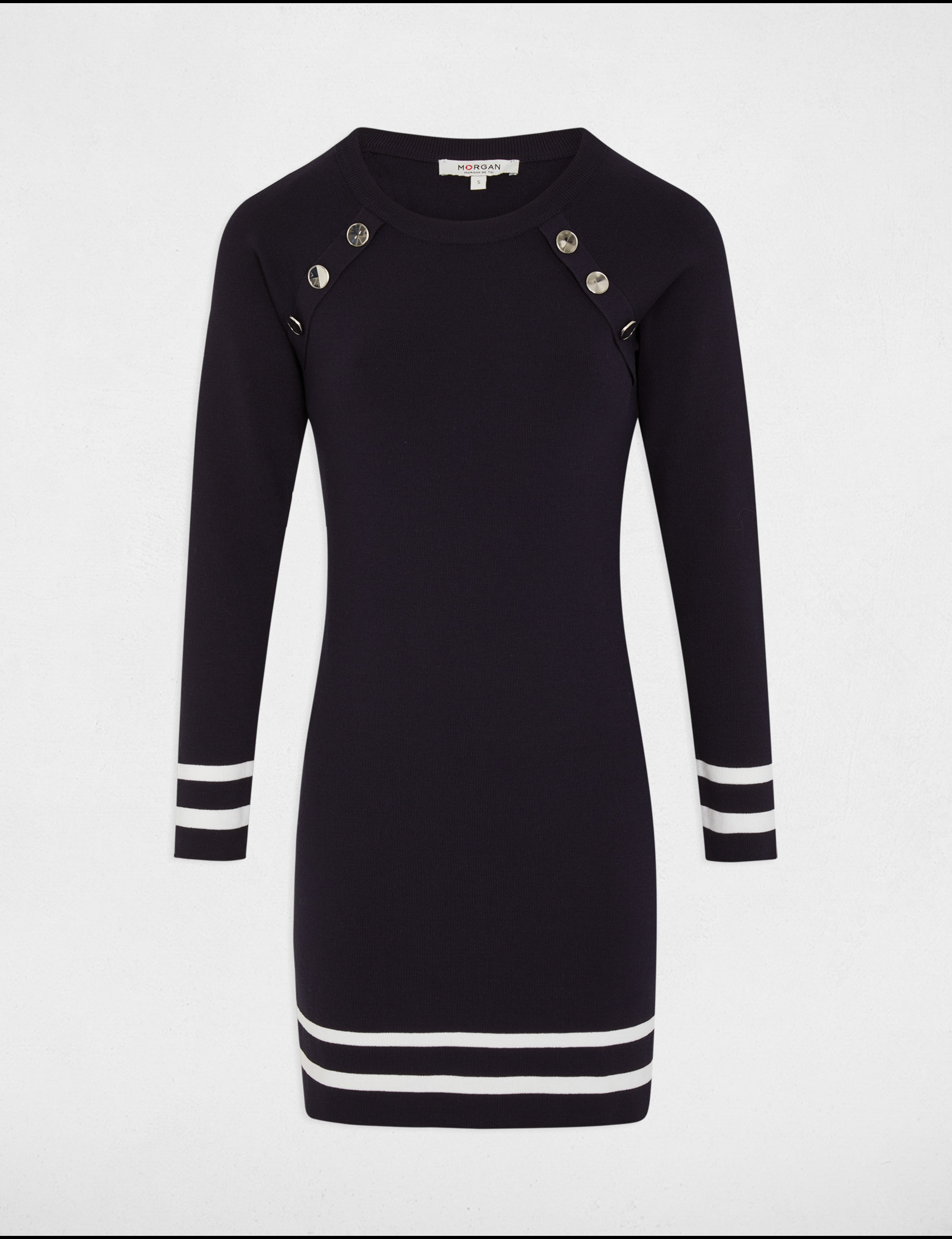 robe tricot courte ajustee bleu marine femme Robe tricot courte ajustée bleu marine femme