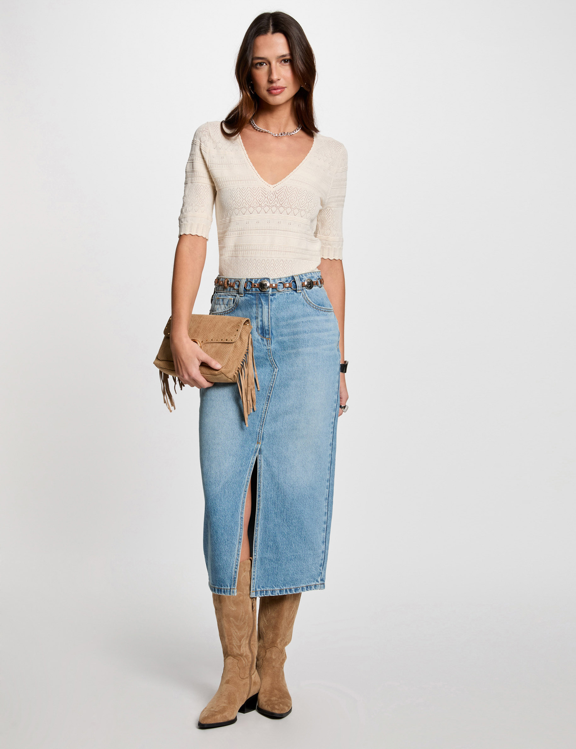 pull manches courtes ivoire femme Pull manches courtes ivoire femme