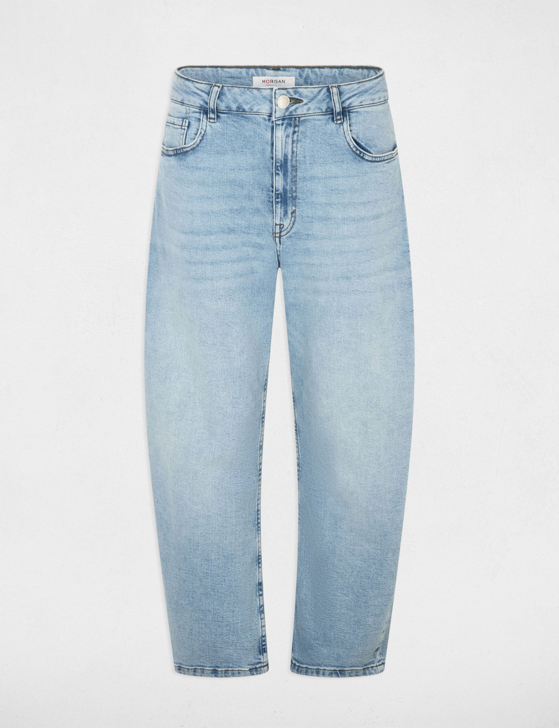 Pantalon jean droit denim double stone femme