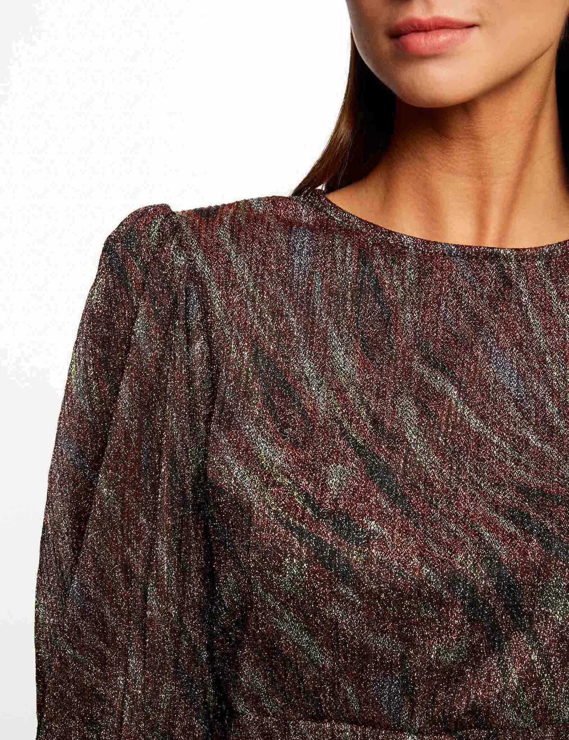 T-shirt manches 3/4 imprimé abstrait multico femme