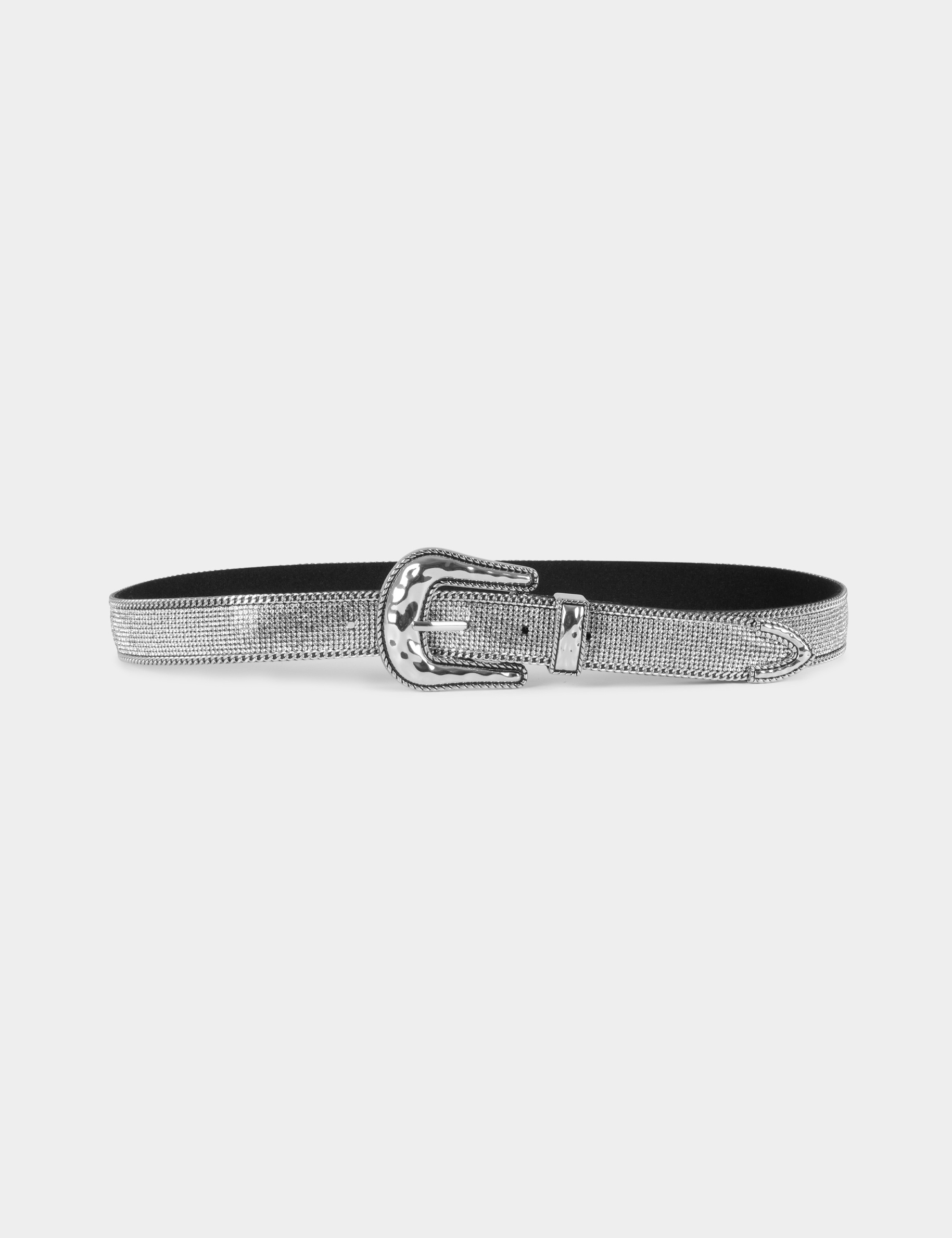 Image of Ceinture avec strass argente femme