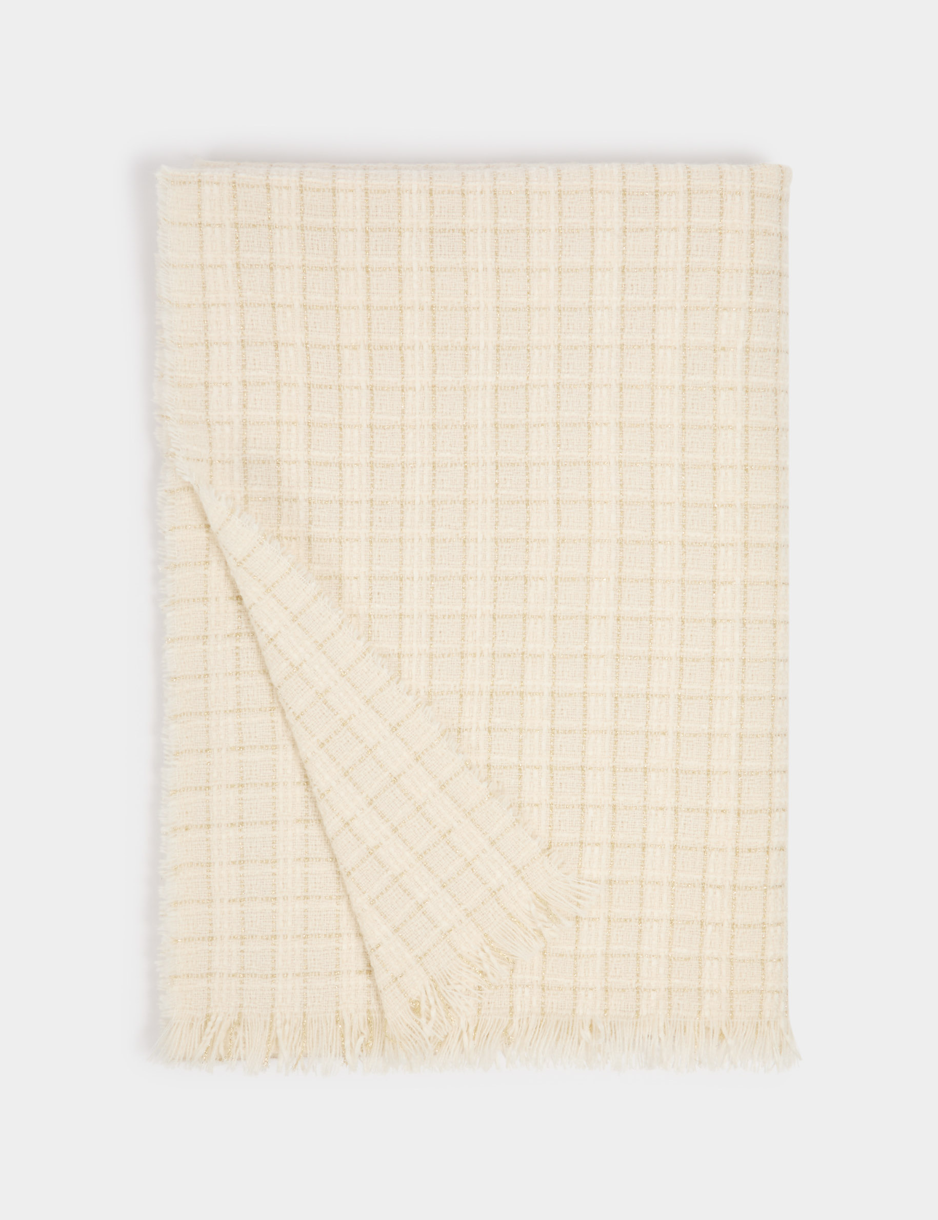 &Eacute;charpe tweed ivoire femme