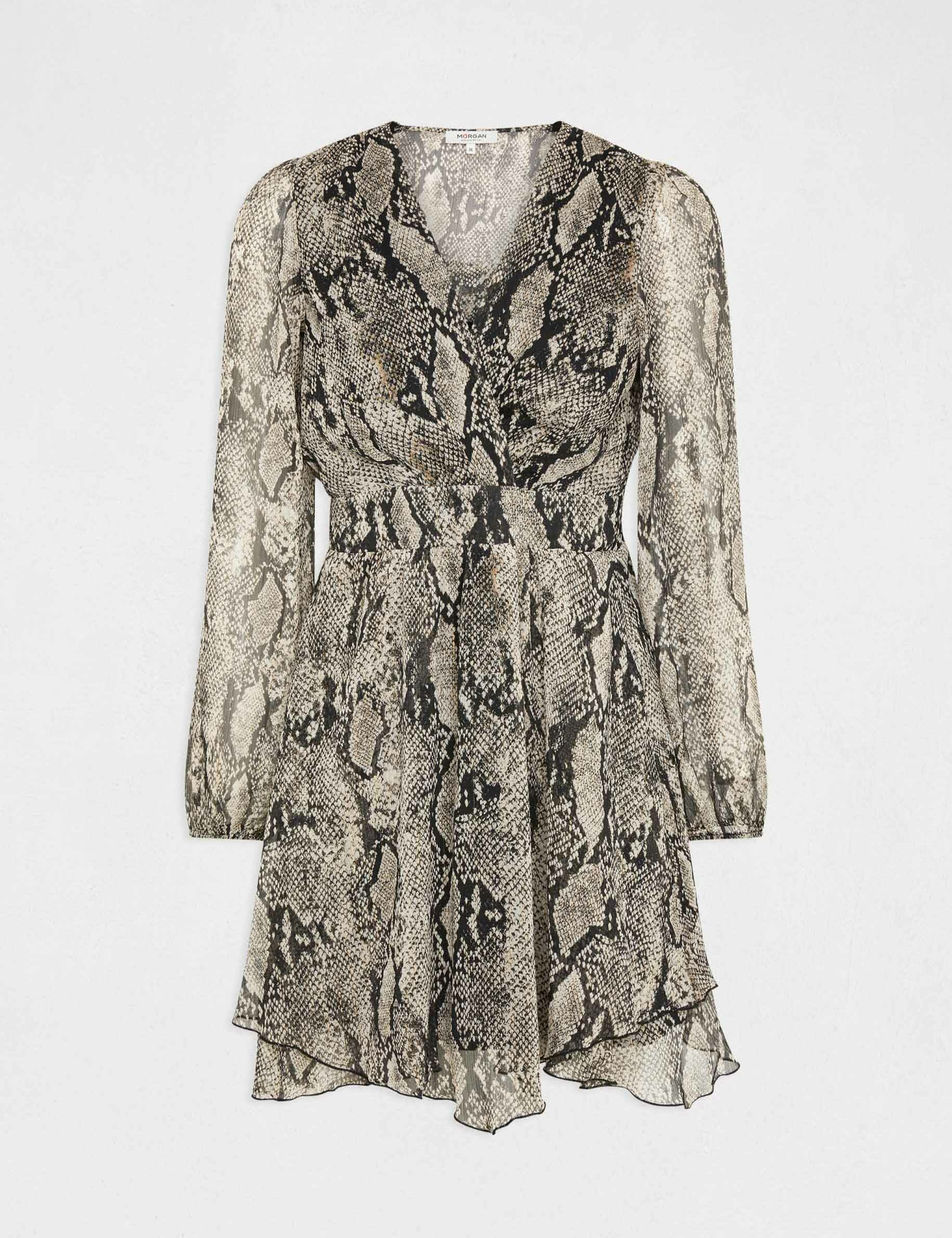 robe evasee imprime python multico femme Robe évasée imprimé python multico femme