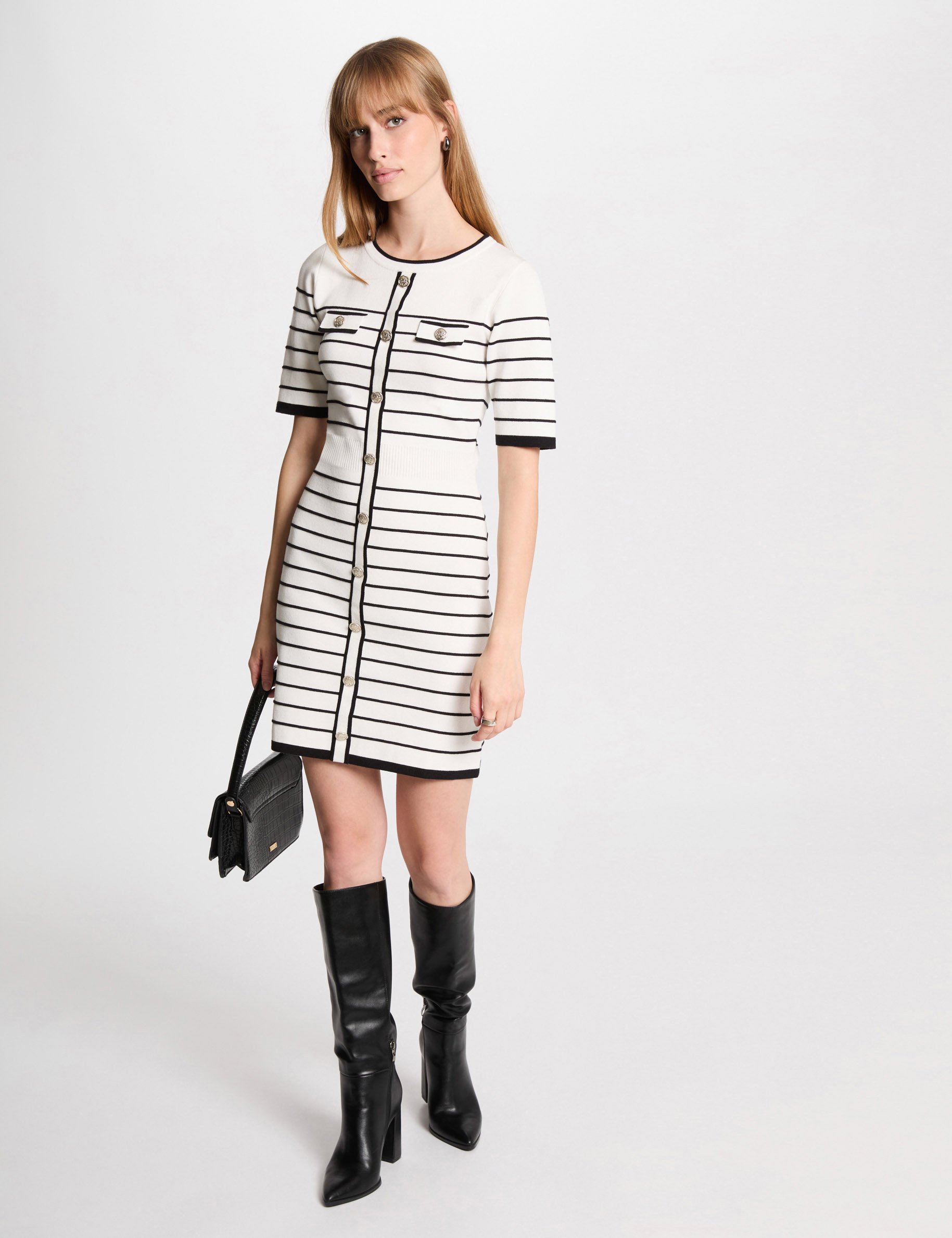 robe tricot courte rayee blanc femme Robe tricot courte rayée blanc femme