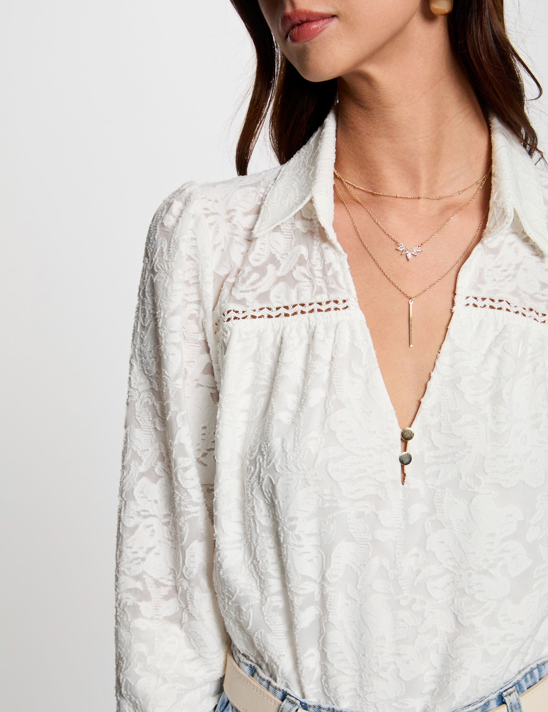 t shirt manches longues blanc femme T-shirt manches longues blanc femme