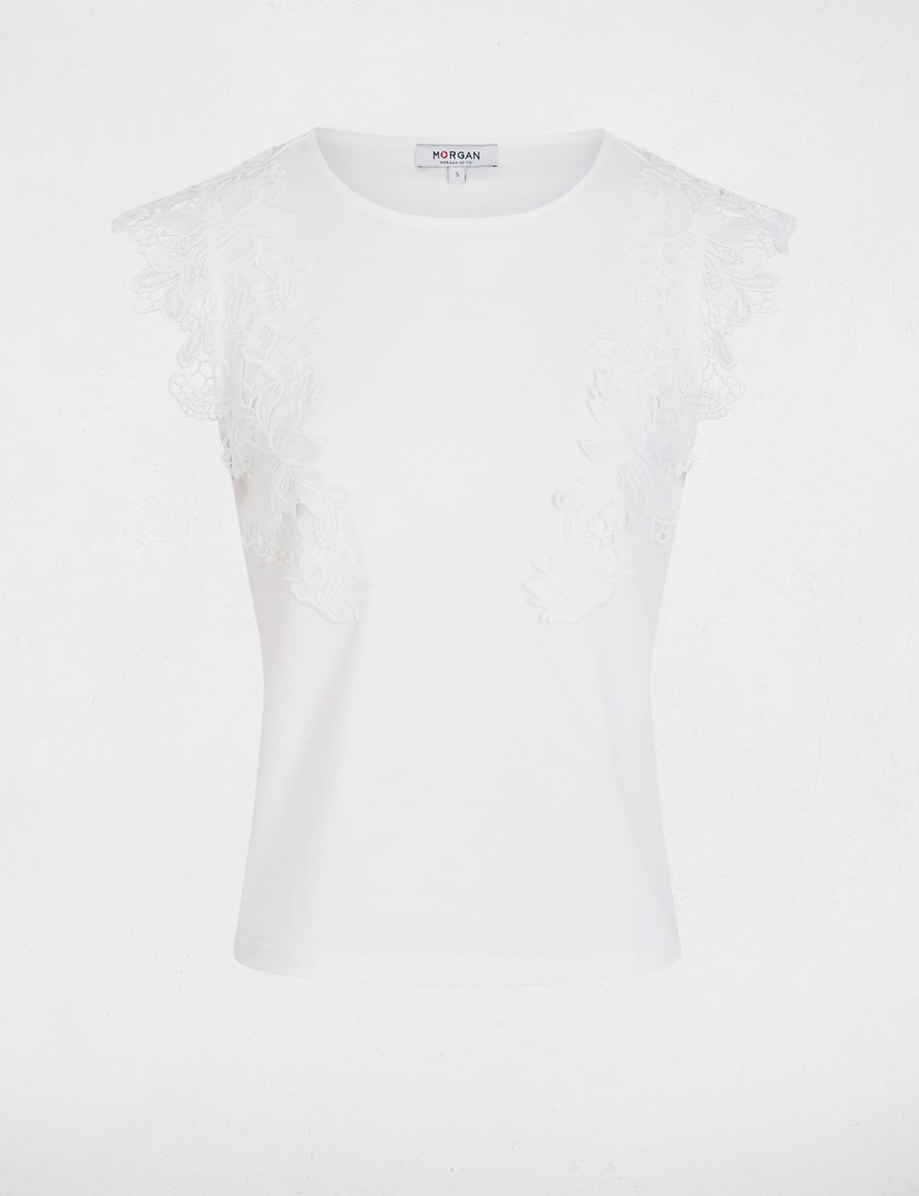 T-shirt manches courtes blanc femme