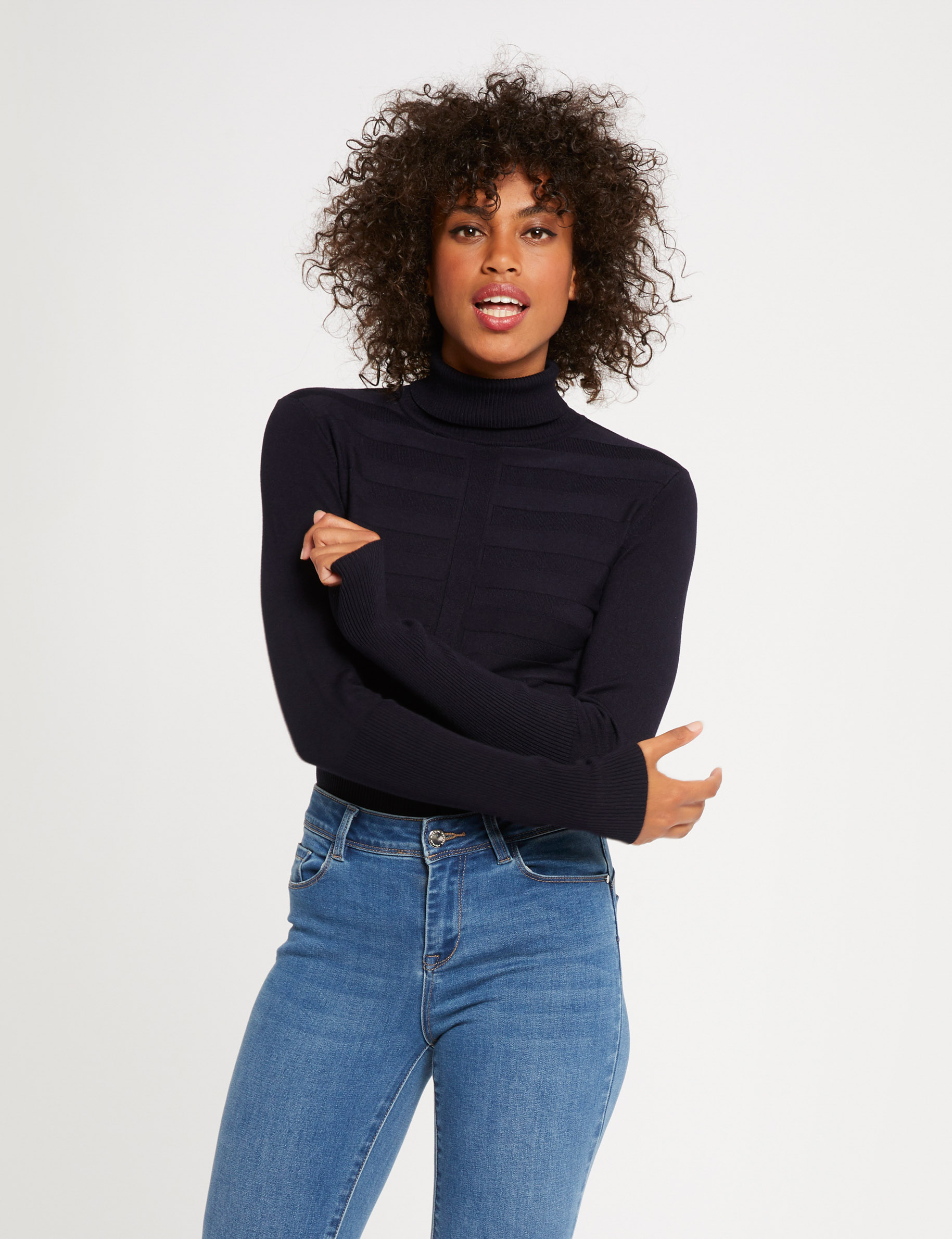 Pull manches longues col roulé ciel femme Pull manches longues col roulé ciel femme