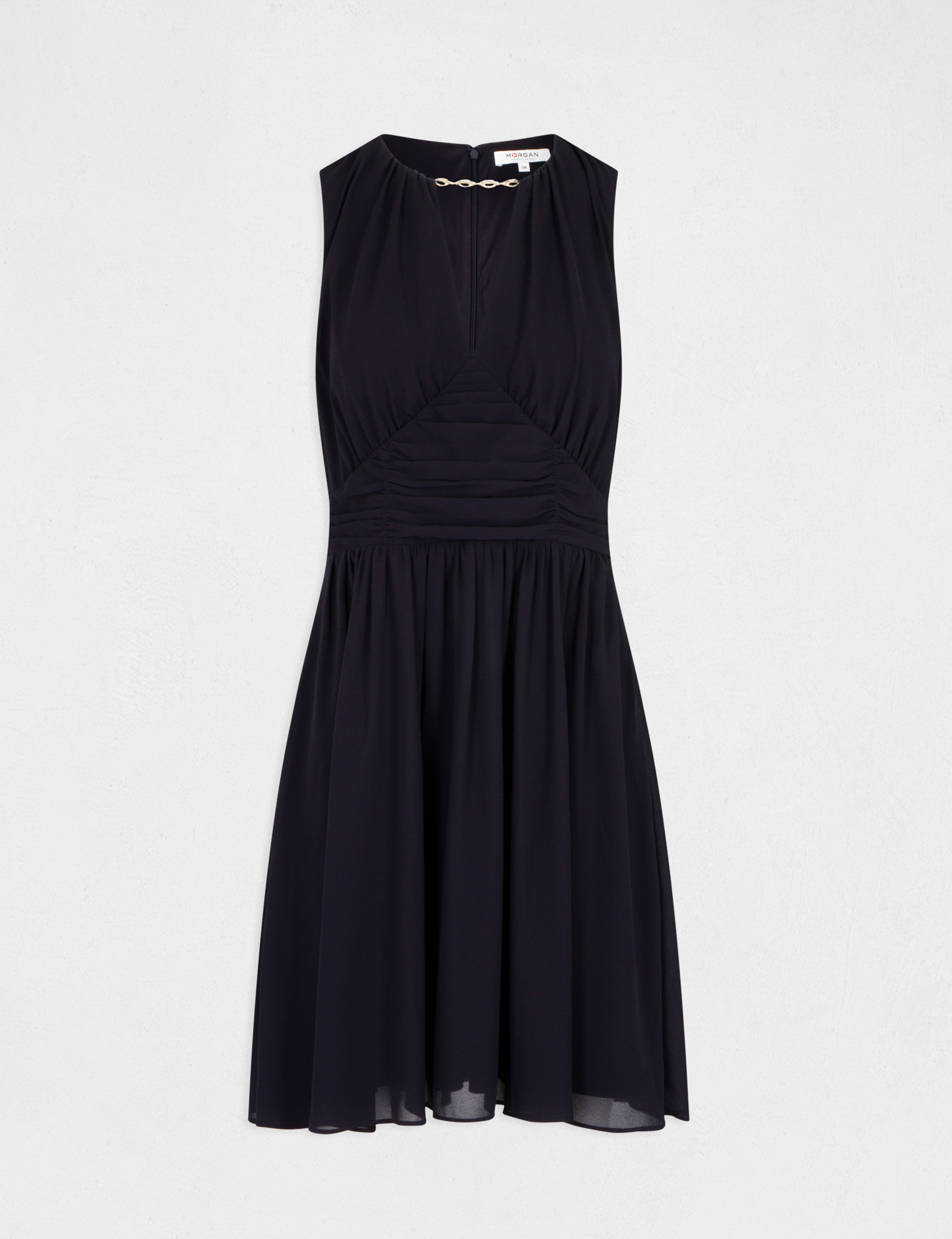 Robe patineuse avec détail chaîne marine femme Robe patineuse avec détail chaîne marine femme