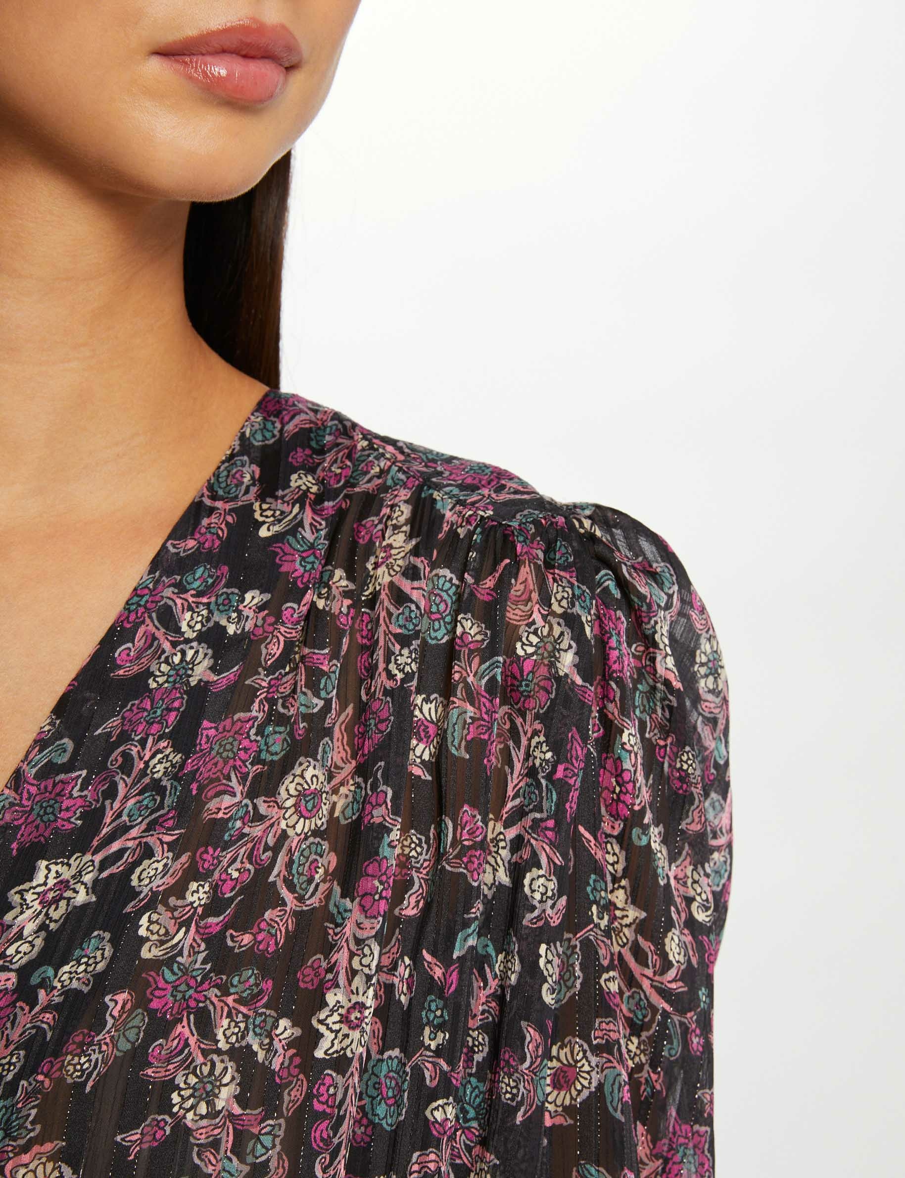 Chemise manches longues imprimée multico femme
