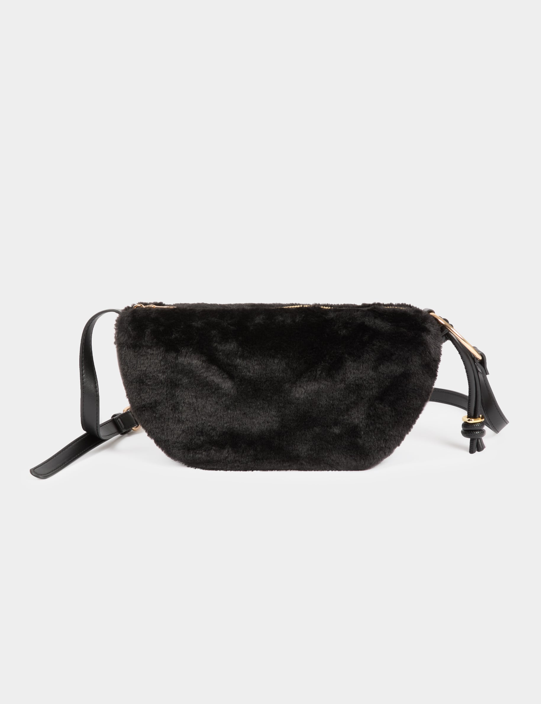 Sac demi-lune noir femme