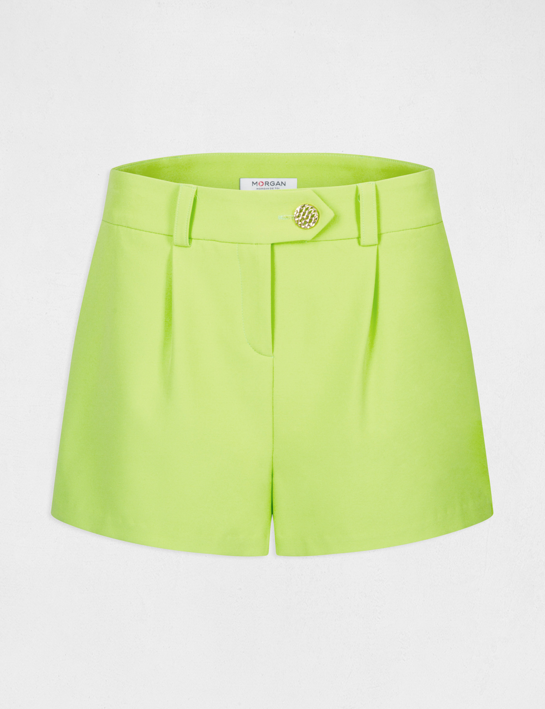 Short city droit à pinces anis femme Short city droit à pinces anis femme
