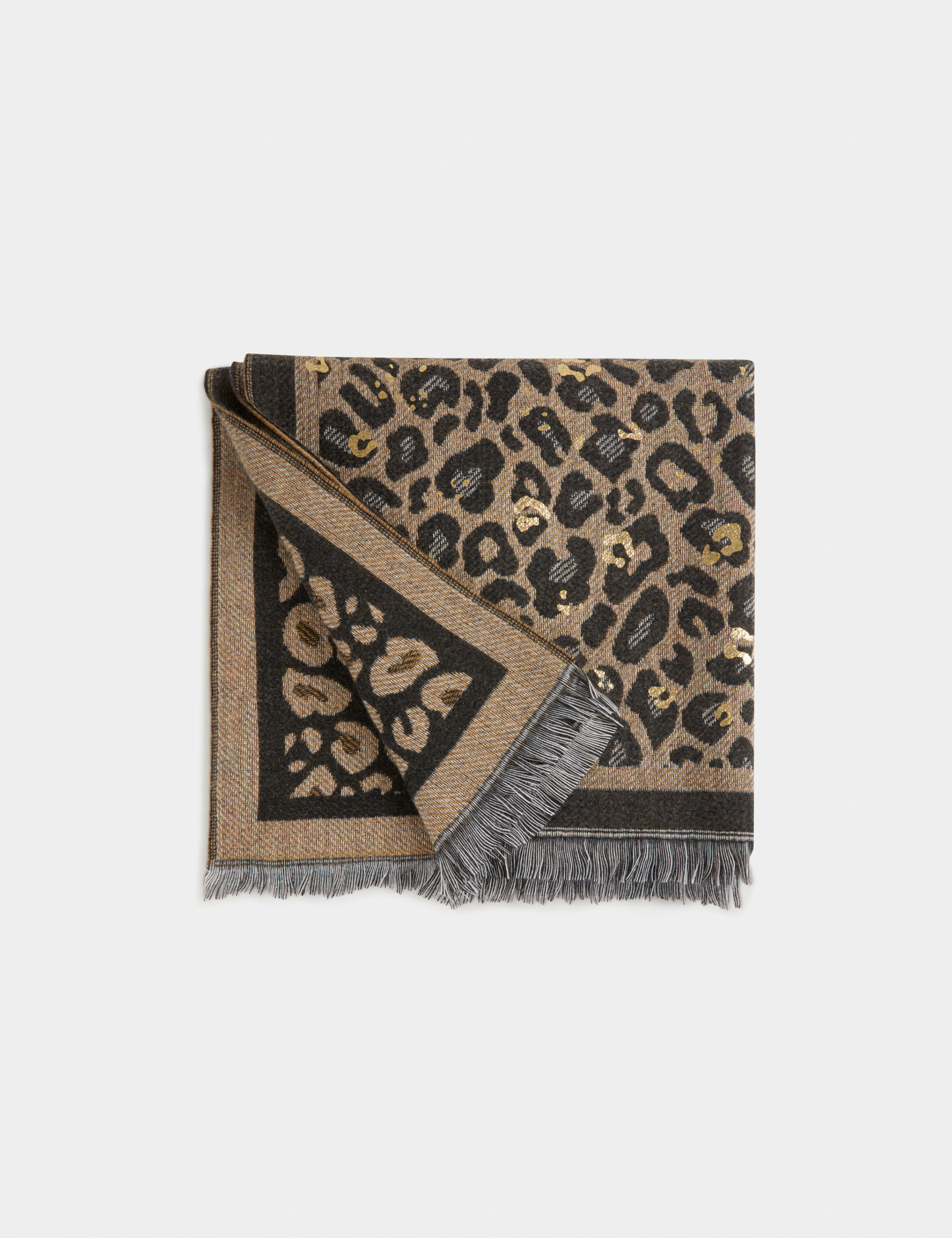 echarpe imprime leopard noir femme Écharpe imprimé léopard noir femme