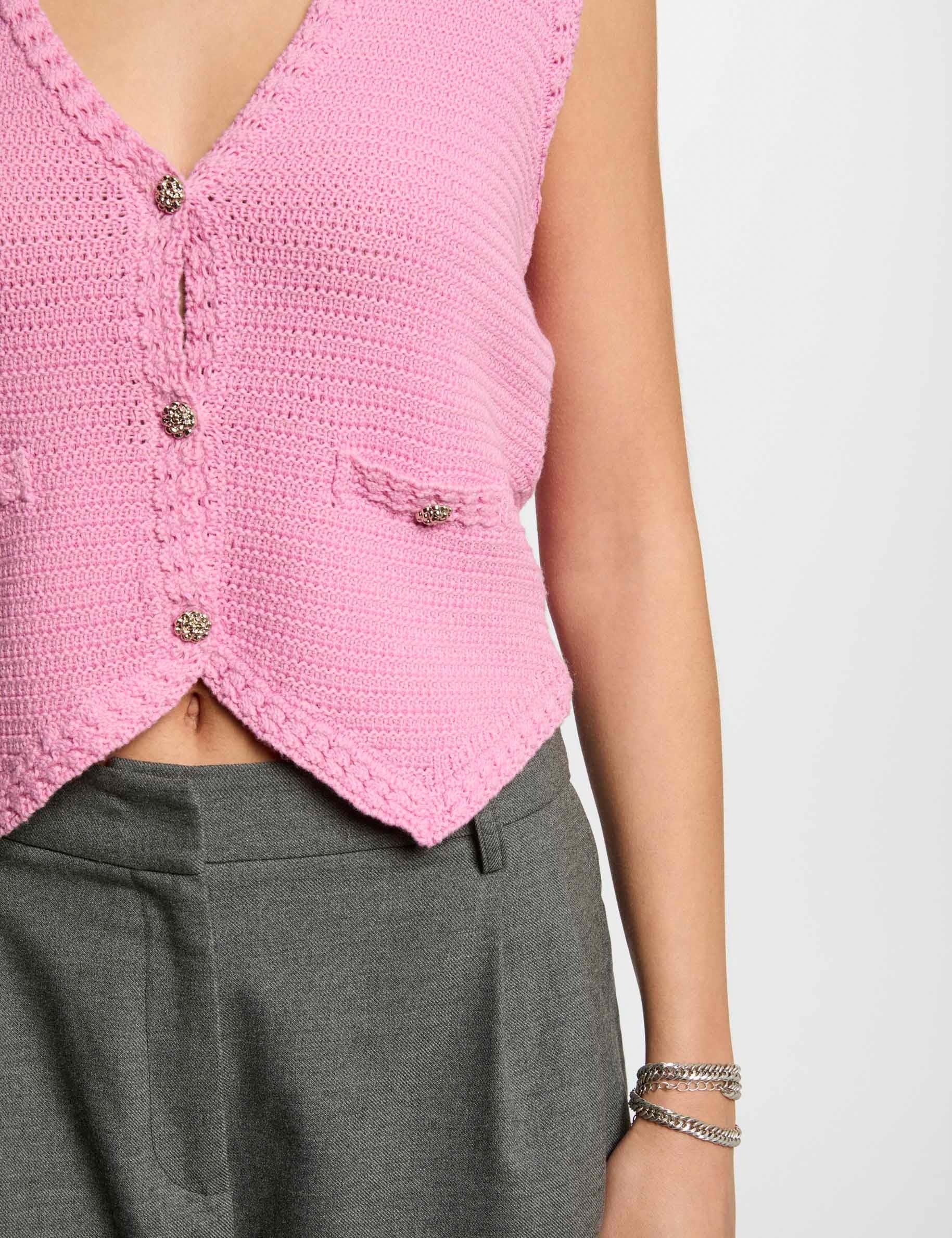gilet sans manches rose femme Gilet sans manches rose femme