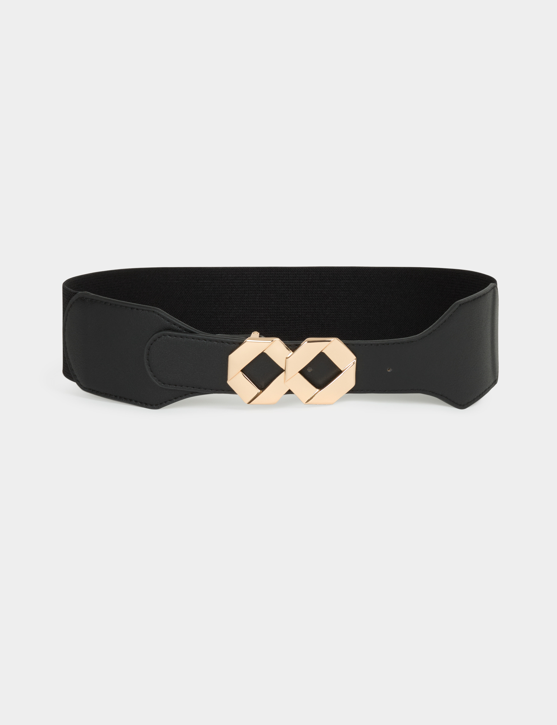 Ceinture large similicuir noir femme