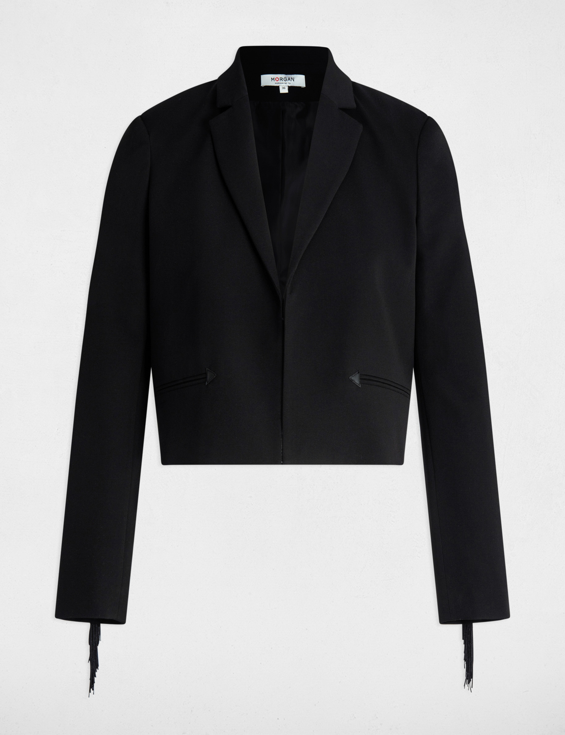 blazer avec franges noir femme Blazer avec franges noir femme